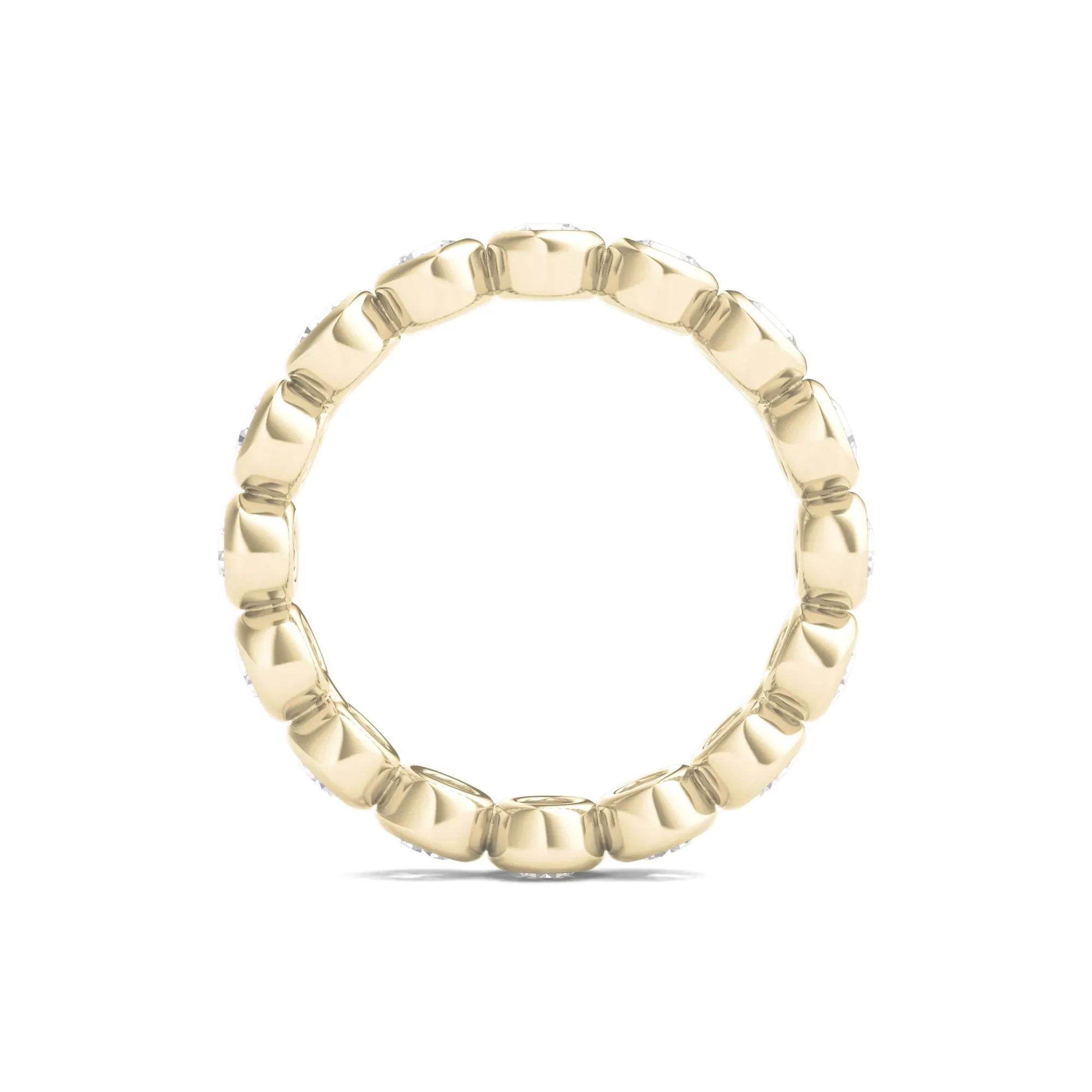 2 CT. Tw. Round Lab Grown Diamond Bezel-Set Eternity Band Ring 14K Yellow Gold Size 5.5 - Image 2