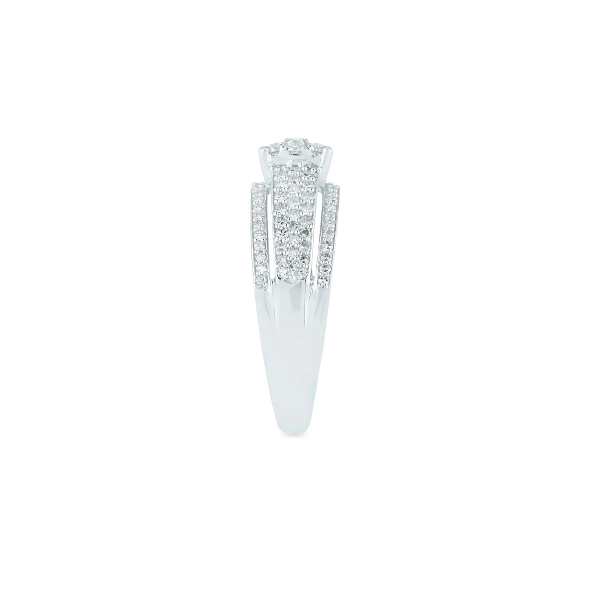 3/4 CT. Tw. Diamond Composite Engagement Ring 10K White Gold Round Brilliant Cut Size 7 2mm - Image 3