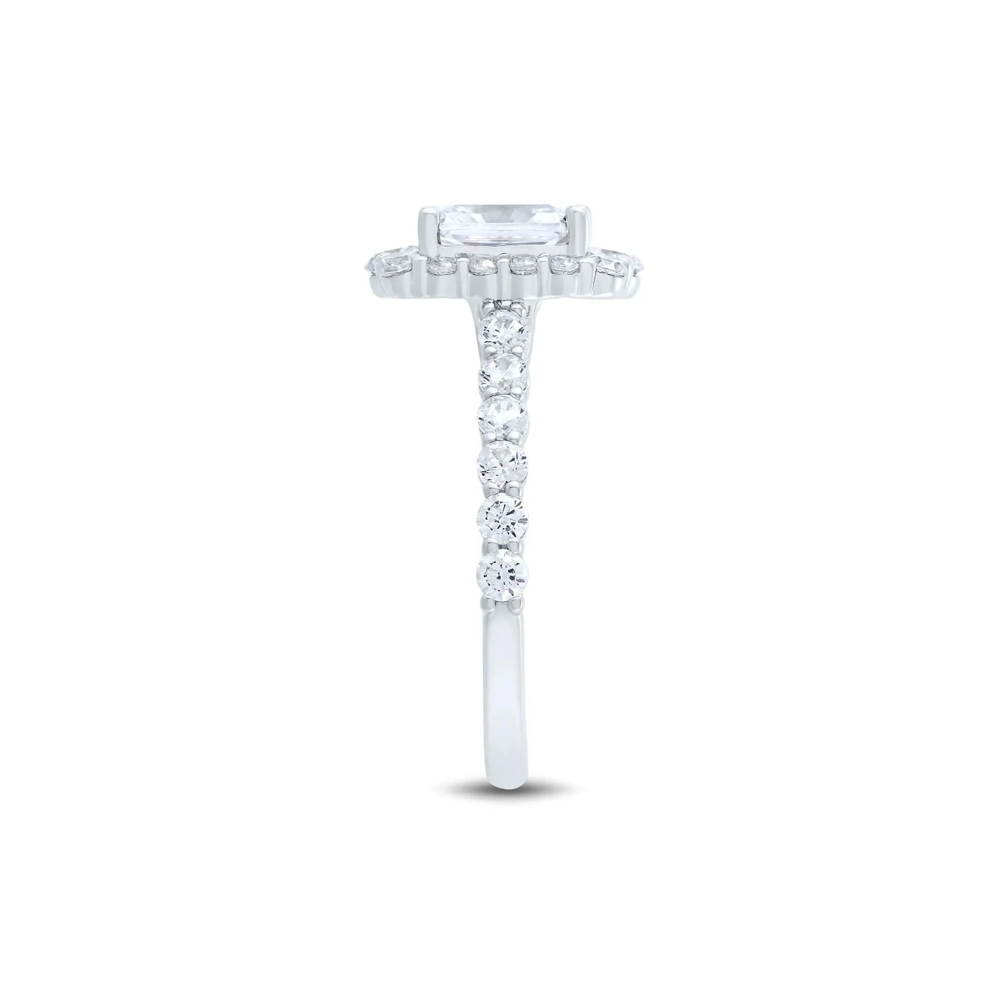 2 1/4 CT. Tw. Lab Grown Diamond Halo Engagement Ring 14K White Gold Round Brilliant Cut Size 7 2mm - Image 3