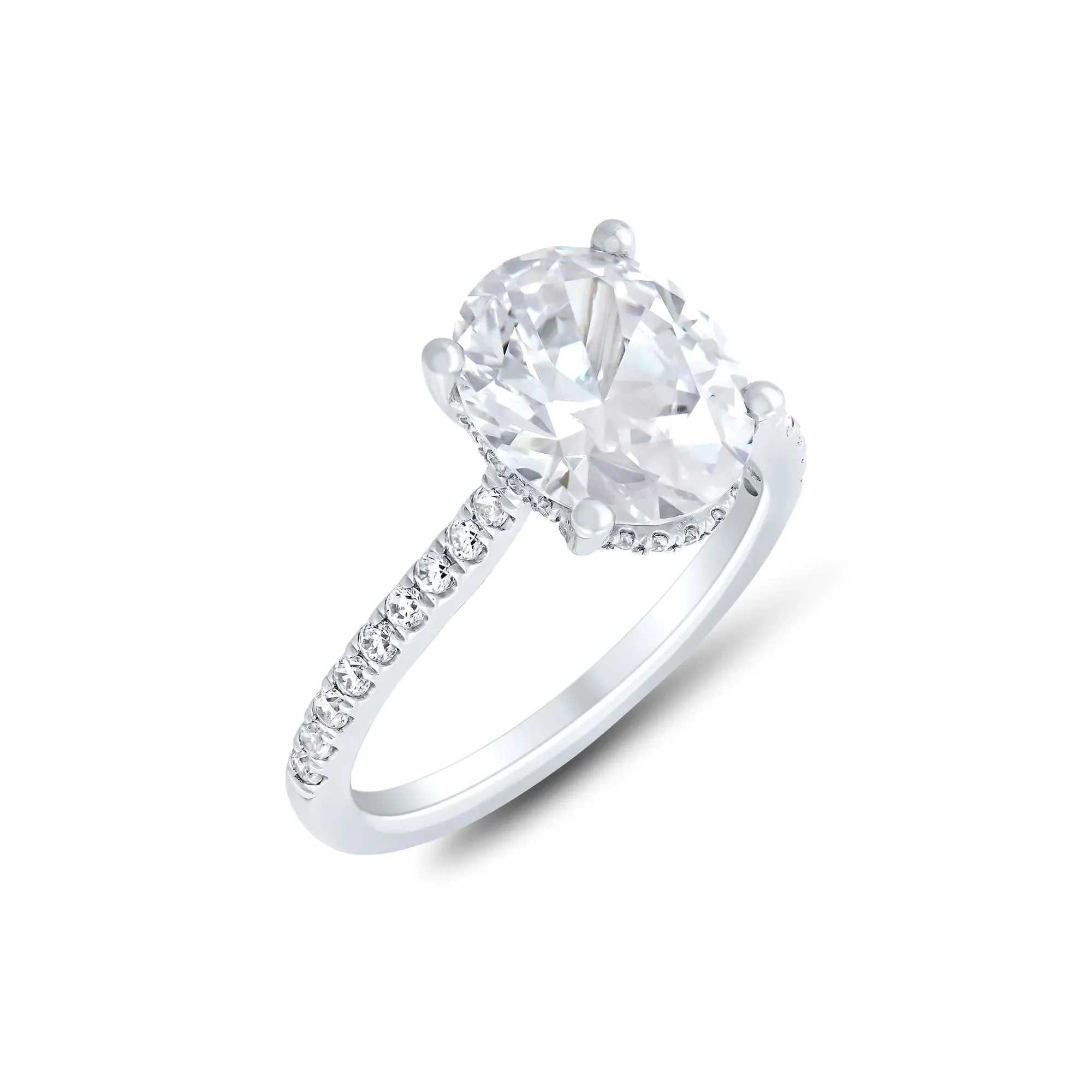 4 CT. Tw. Lab Grown Diamond Bridal Set 14K White Gold Ring Round Brilliant Cut Size 8 1mm - Image 4