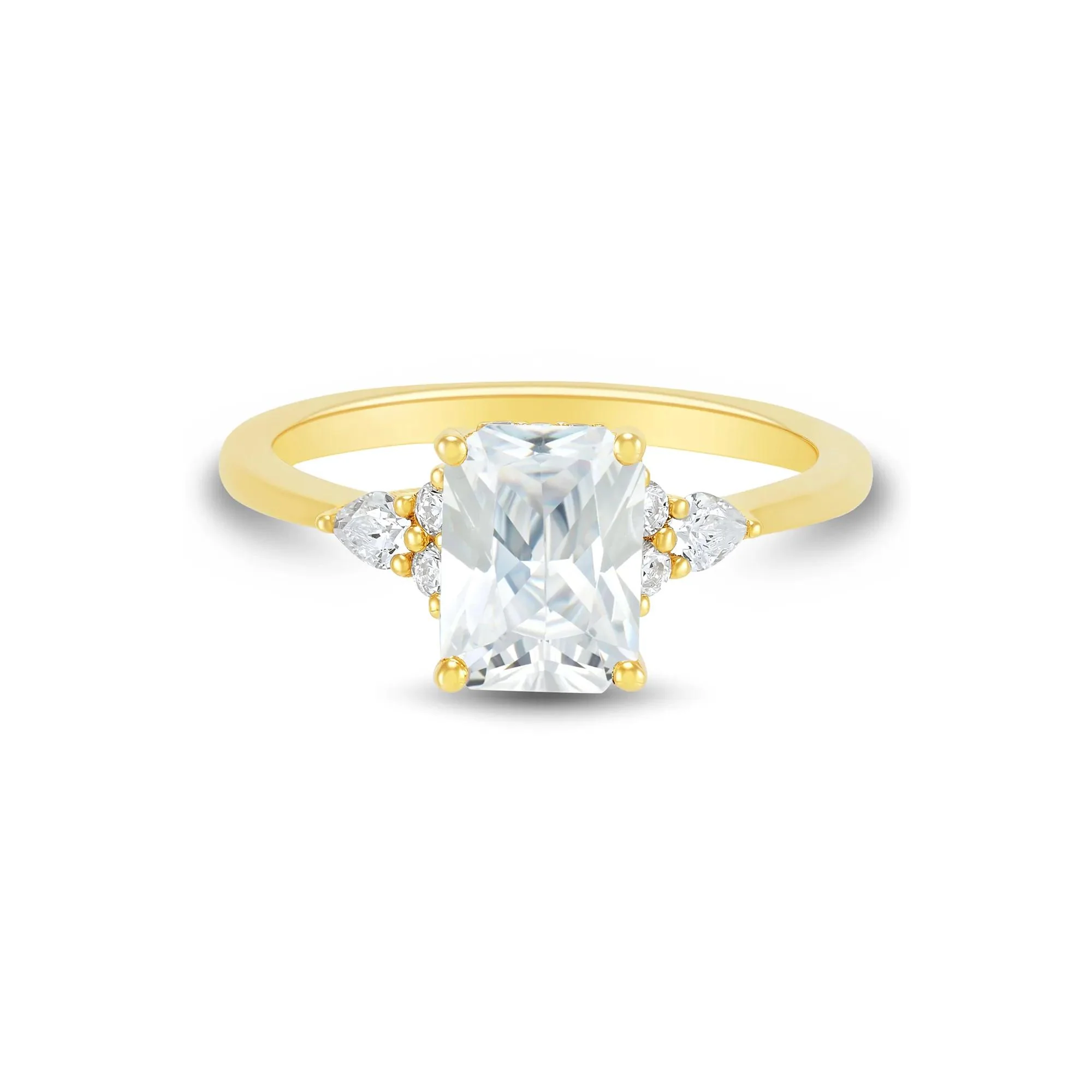 2 1/4 CT. Tw. Lab Grown Diamond Engagement Ring 14K Yellow Gold Size 6 2mm