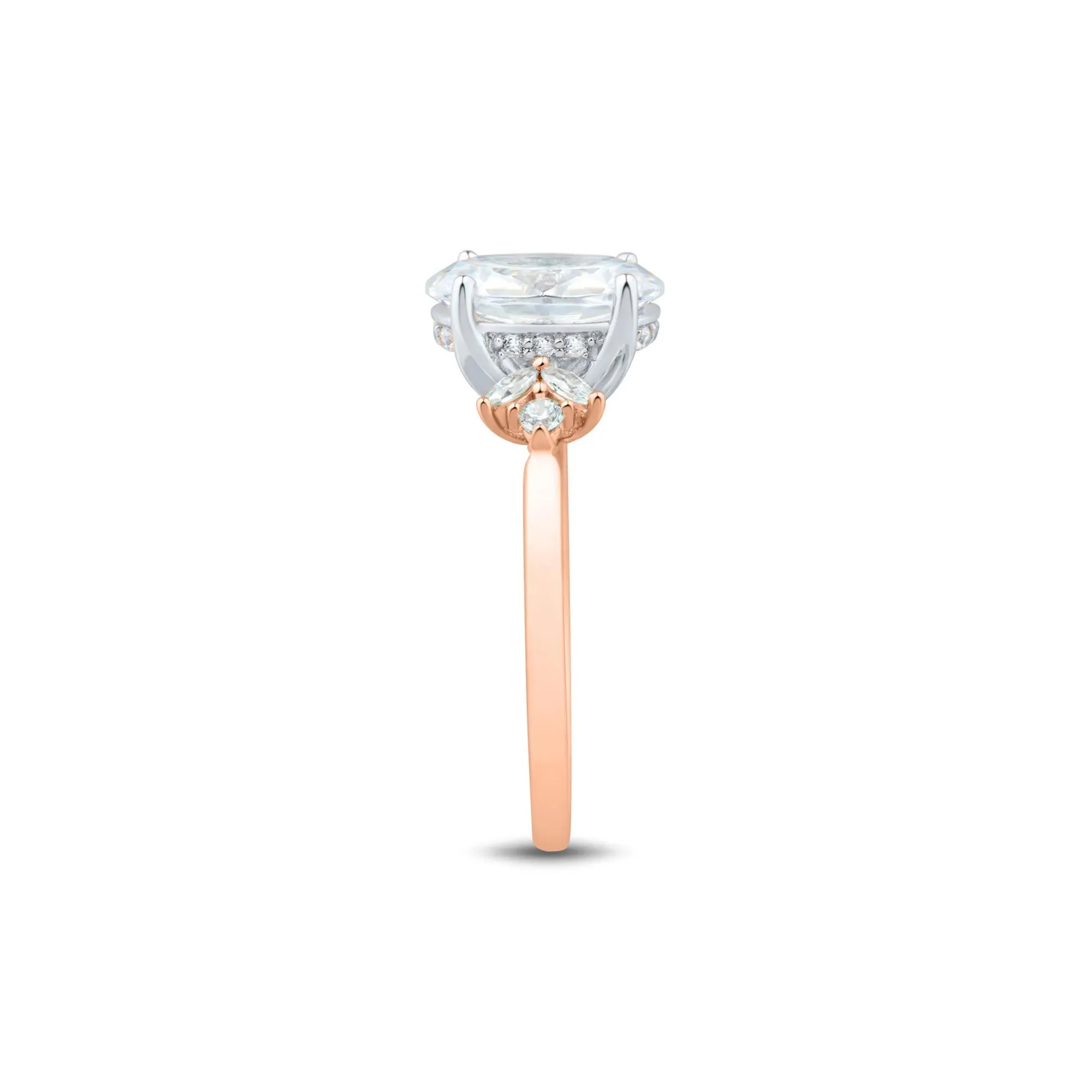 2 1/3 CT. Tw. Lab Grown Diamond Engagement Ring 14K Rose Gold & 14K White Gold Round Brilliant Cut Size 6 1mm - Image 3