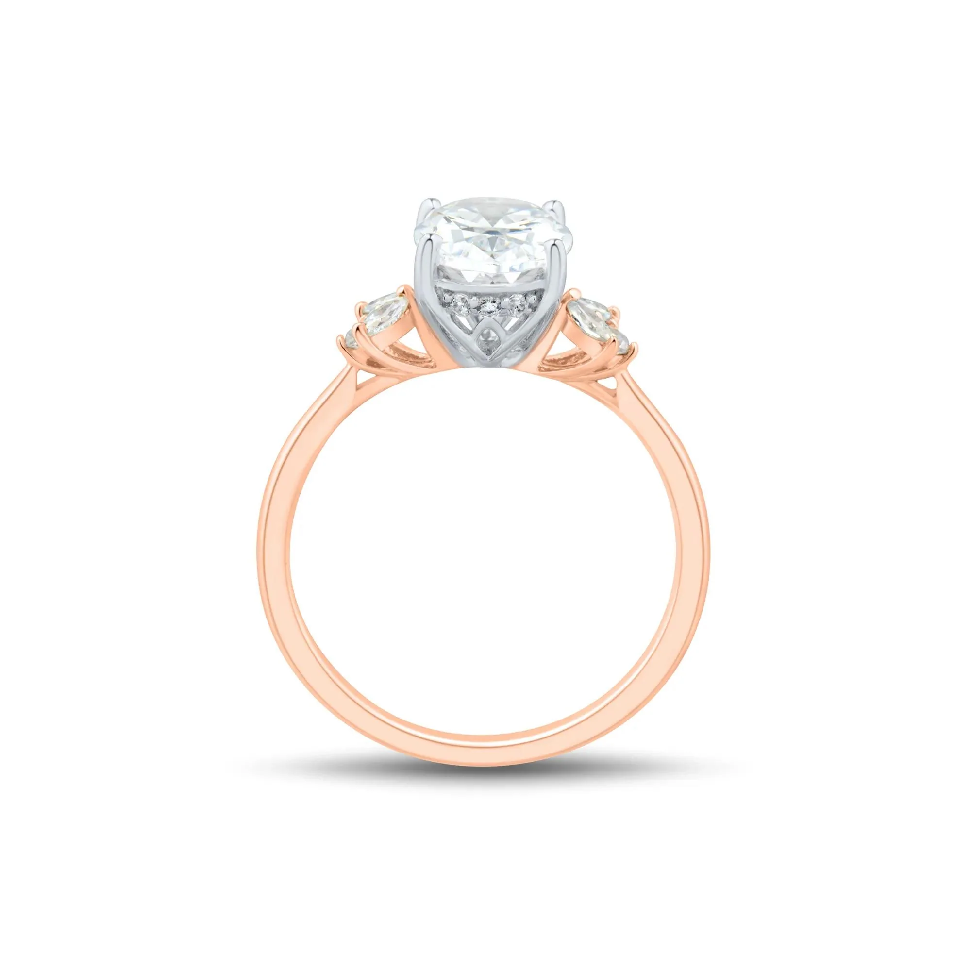2 1/3 CT. Tw. Lab Grown Diamond Engagement Ring 14K Rose Gold & 14K White Gold Round Brilliant Cut Size 7.5 1mm - Image 2