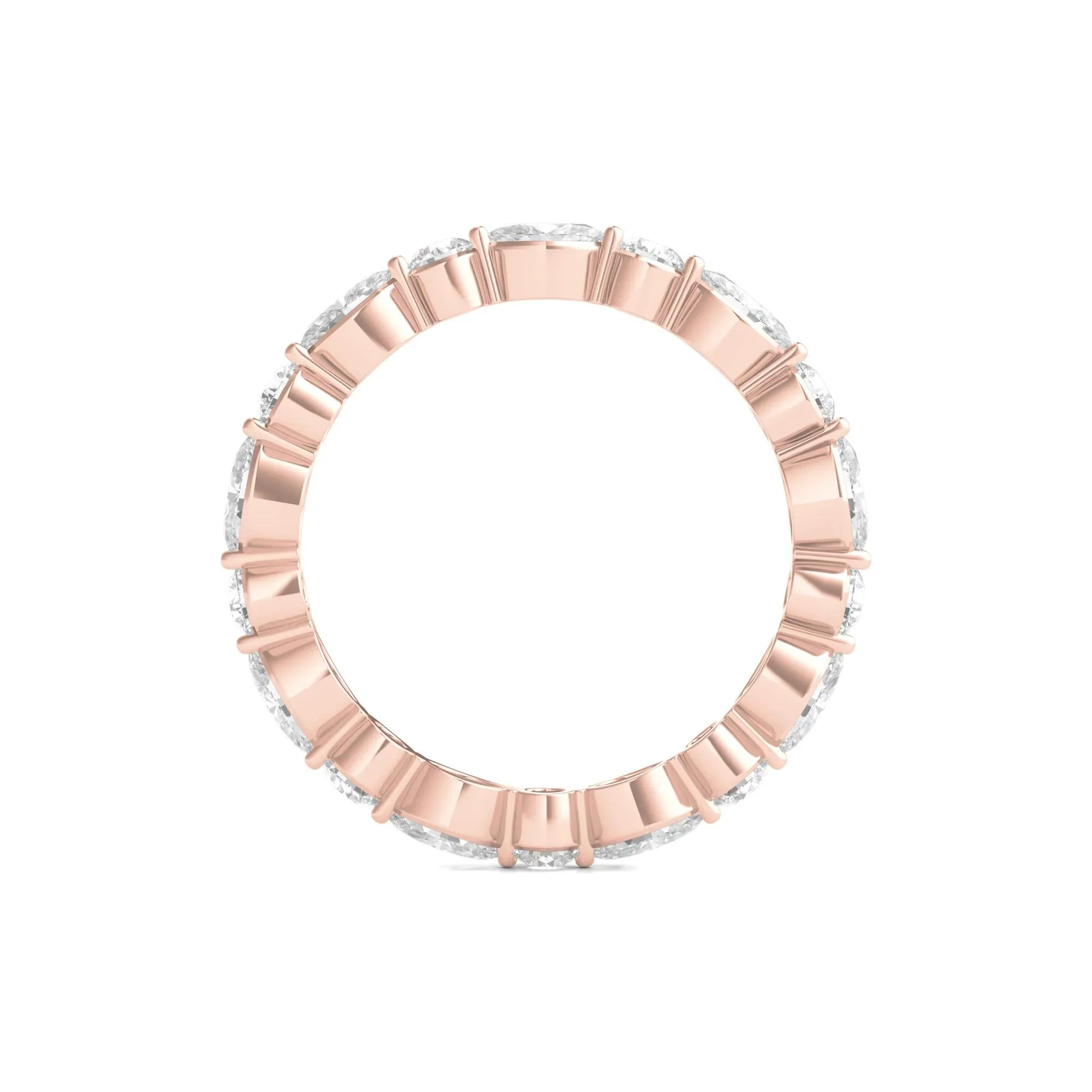 1/2 CT. Tw. Round and Marquise-Cut Lab Grown Diamond Eternity Band Ring 14K Rose Gold Size 7 2mm - Image 2