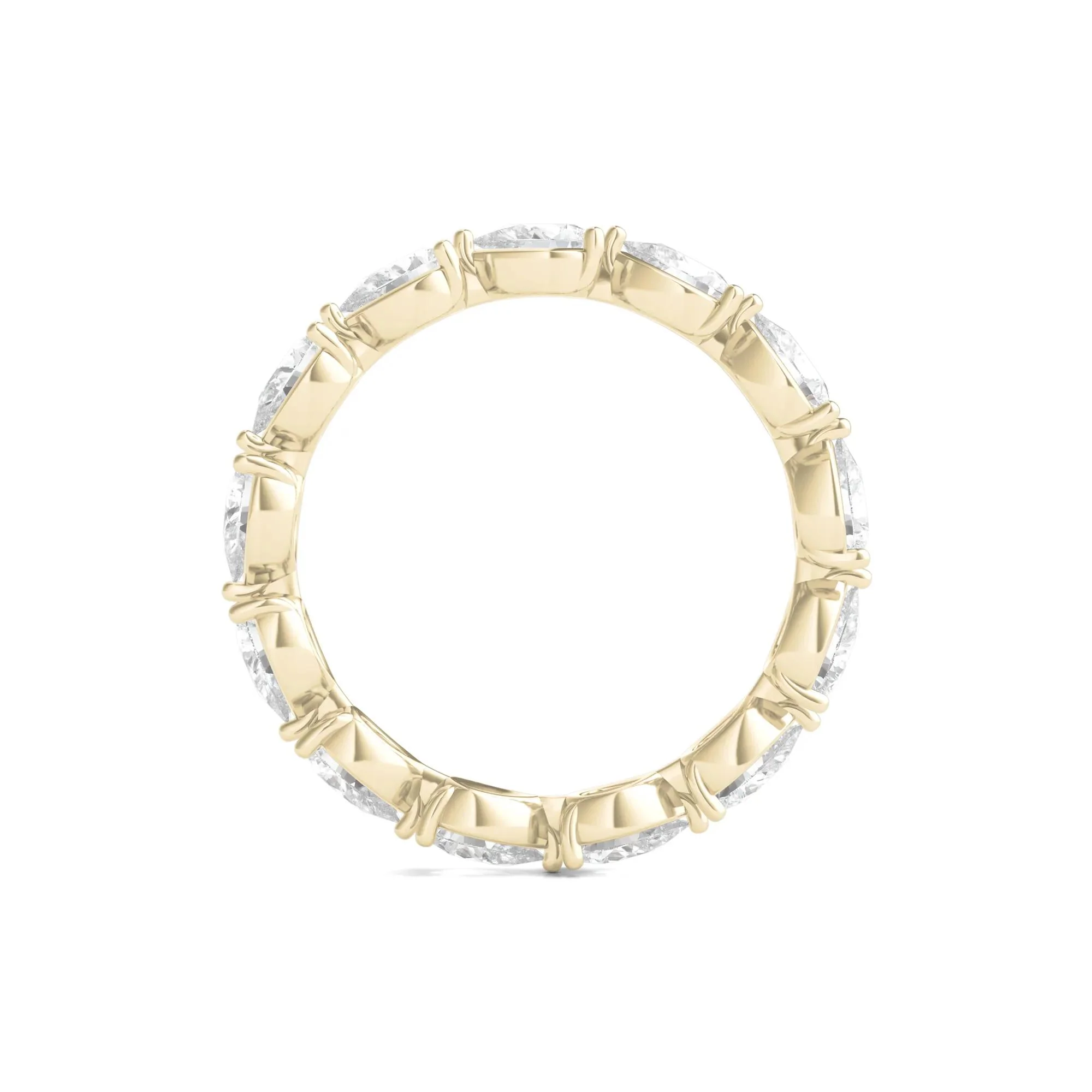 2 CT. Tw. Pear-Cut Lab Grown Diamond Eternity Band Ring 14K Yellow Gold Size 4.5 - Image 2
