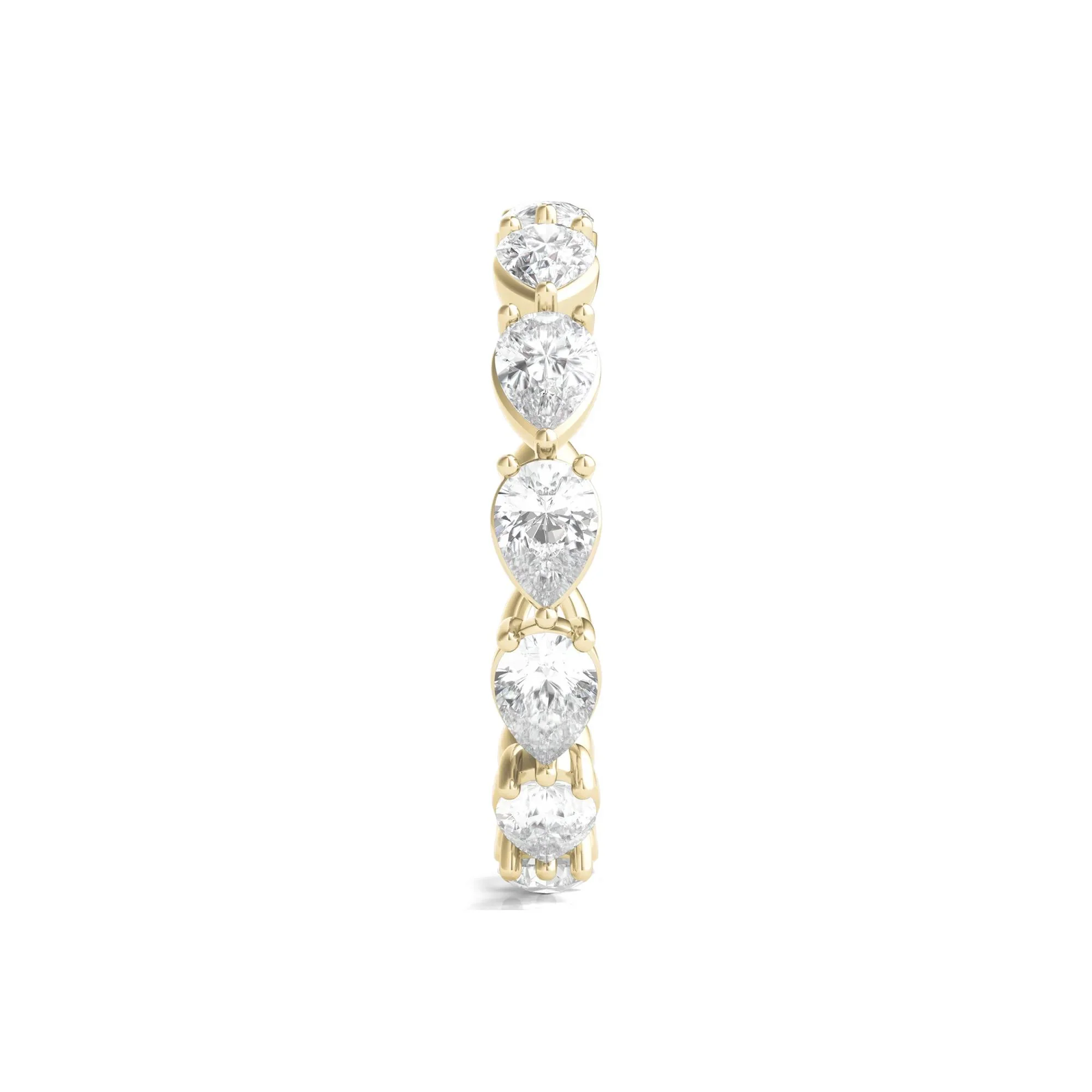 2 CT. Tw. Pear-Cut Lab Grown Diamond Eternity Band Ring 14K Yellow Gold Size 6.5 - Image 3