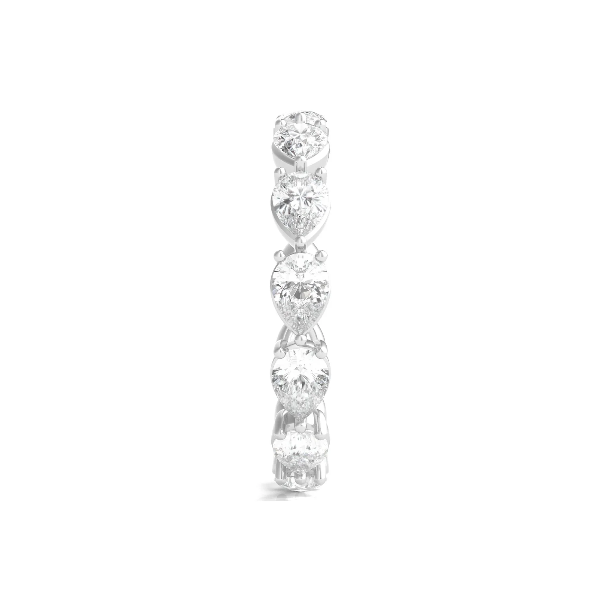 Pear-Cut Lab Grown Diamond Eternity Band Ring Platinum (2 CTW) White Size 6 - Image 3
