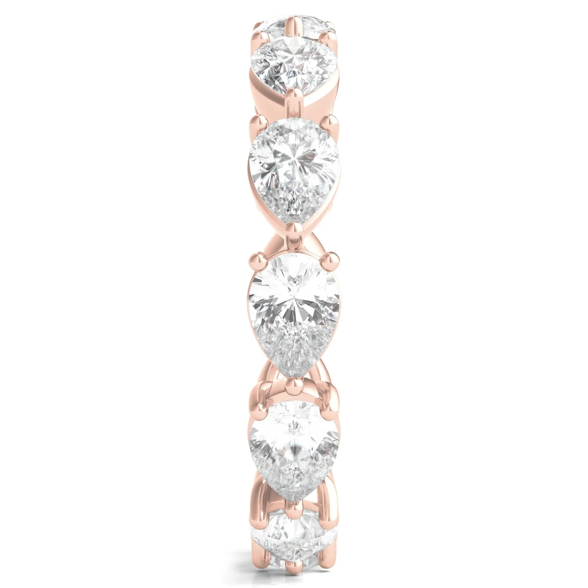 3 CT. Tw. Pear-Cut Lab Grown Diamond Eternity Band Ring 14K Rose Gold Size 6.5 - Image 3
