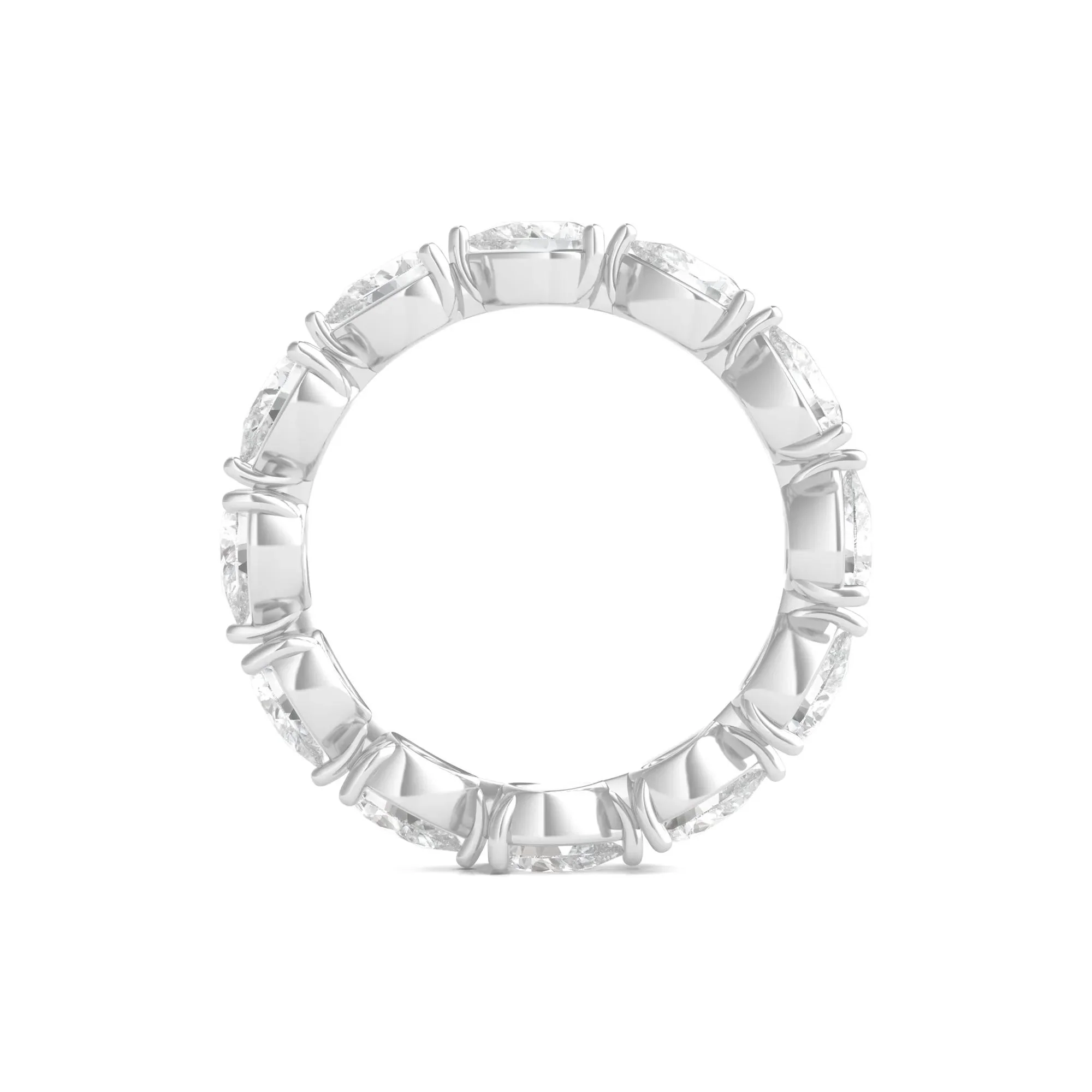 3 CT. Tw. Pear-Cut Lab Grown Diamond Eternity Band Ring 14K White Gold Size 5.5 - Image 2