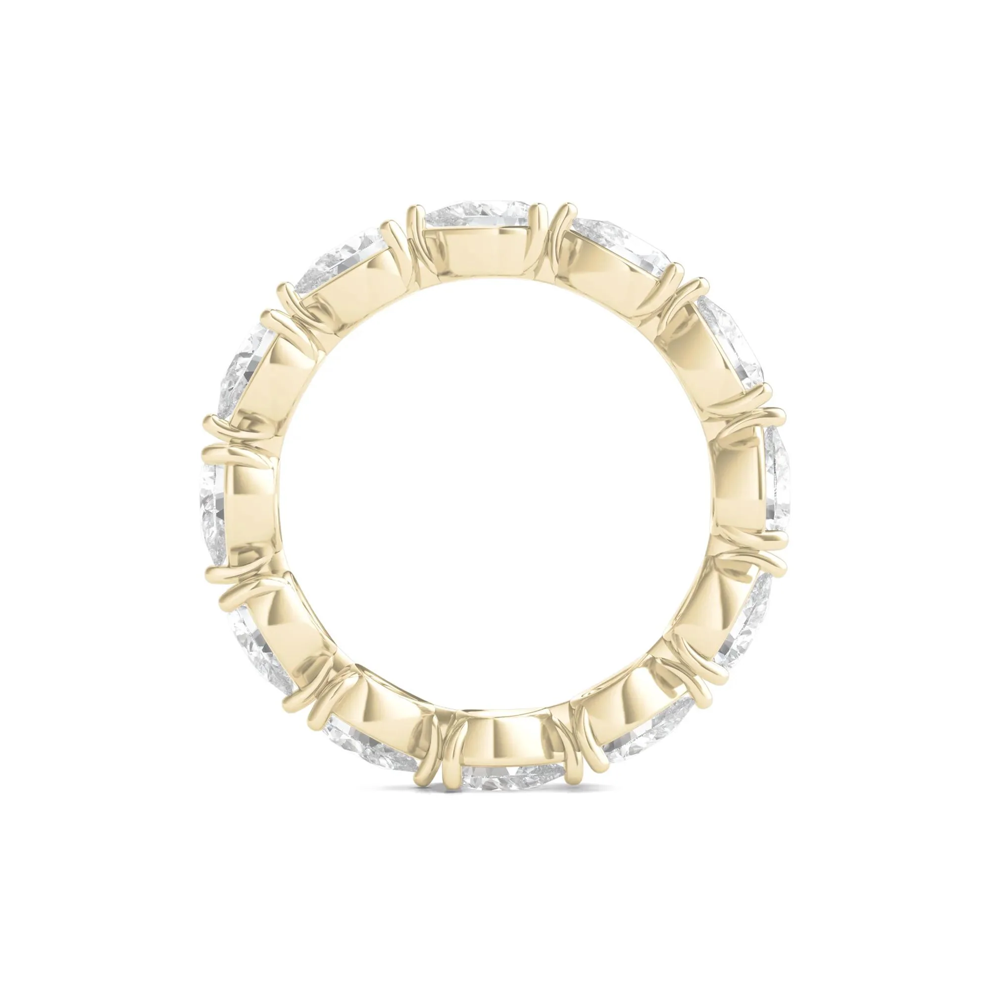 3 CT. Tw. Pear-Cut Lab Grown Diamond Eternity Band Ring 14K Yellow Gold Size 4 - Image 2