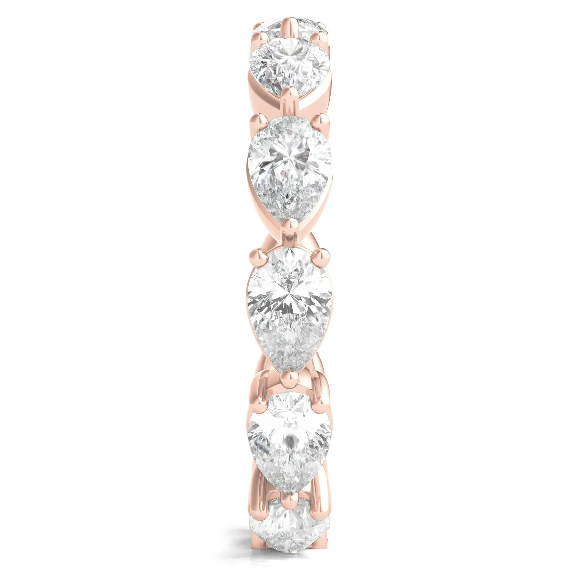 4 CT. Tw. Pear-Cut Lab Grown Diamond Eternity Band Ring 14K Rose Gold Size 4.5 - Image 3