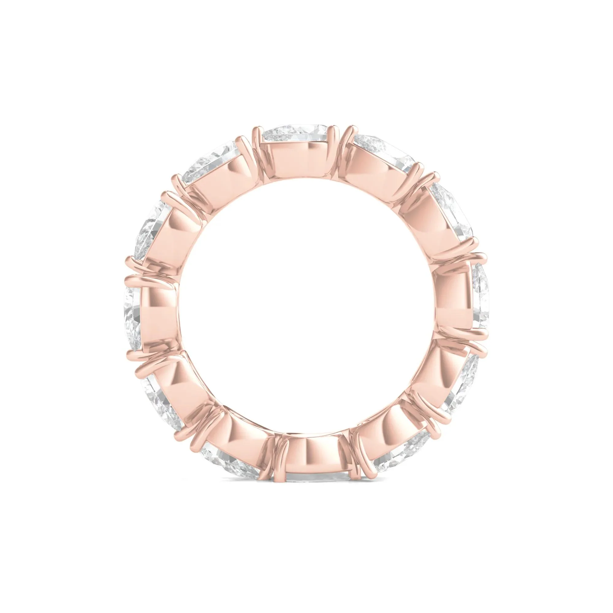 4 CT. Tw. Pear-Cut Lab Grown Diamond Eternity Band Ring 14K Rose Gold Size 7.5 - Image 2