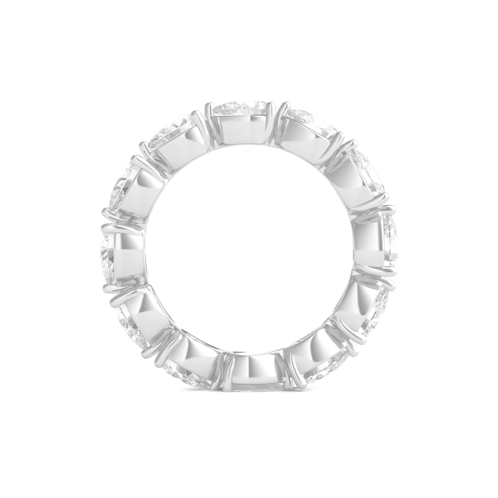 4 CT. Tw. Pear-Cut Lab Grown Diamond Eternity Band Ring 14K White Gold Size 5.5 - Image 2