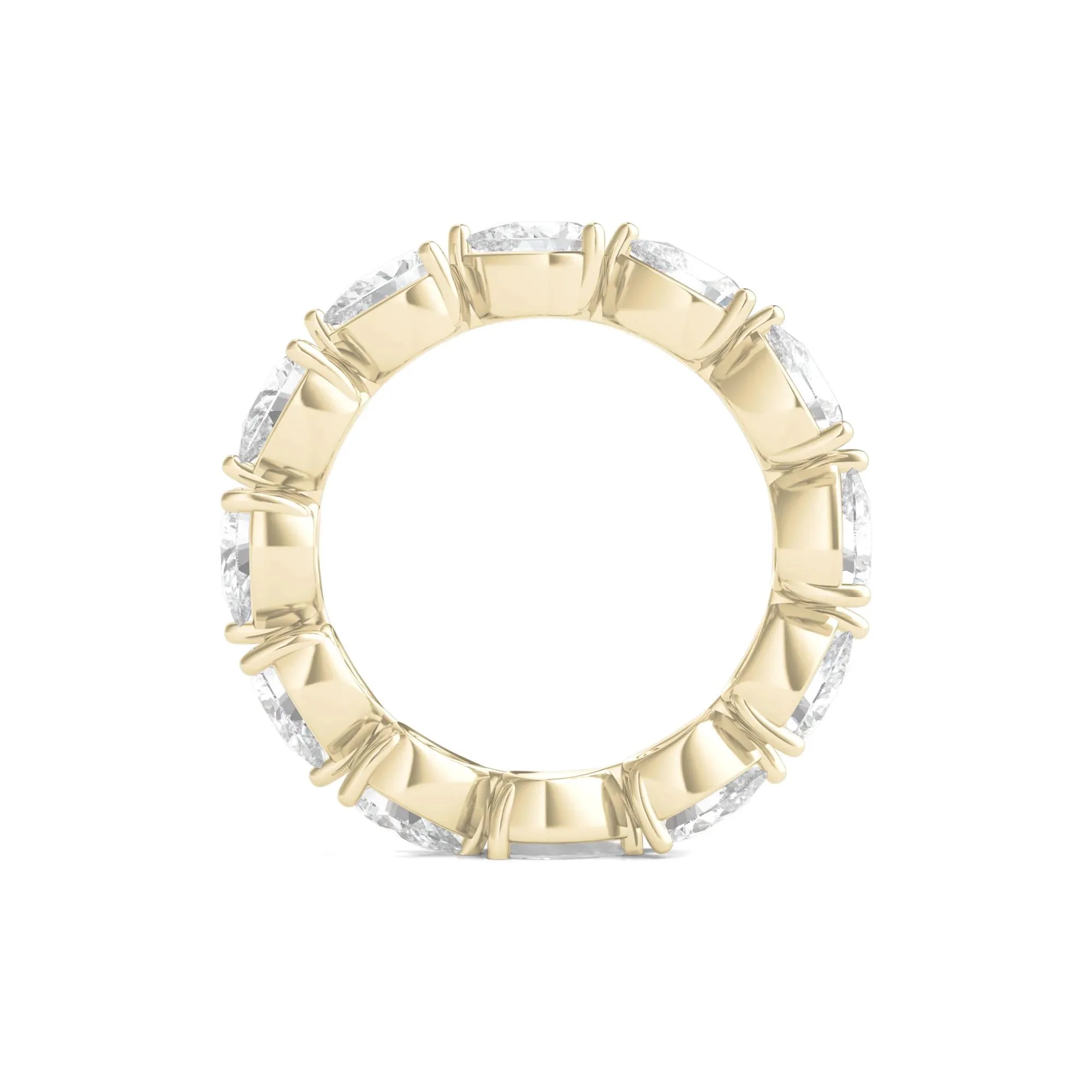 4 CT. Tw. Pear-Cut Lab Grown Diamond Eternity Band Ring 14K Yellow Gold Size 6 - Image 2