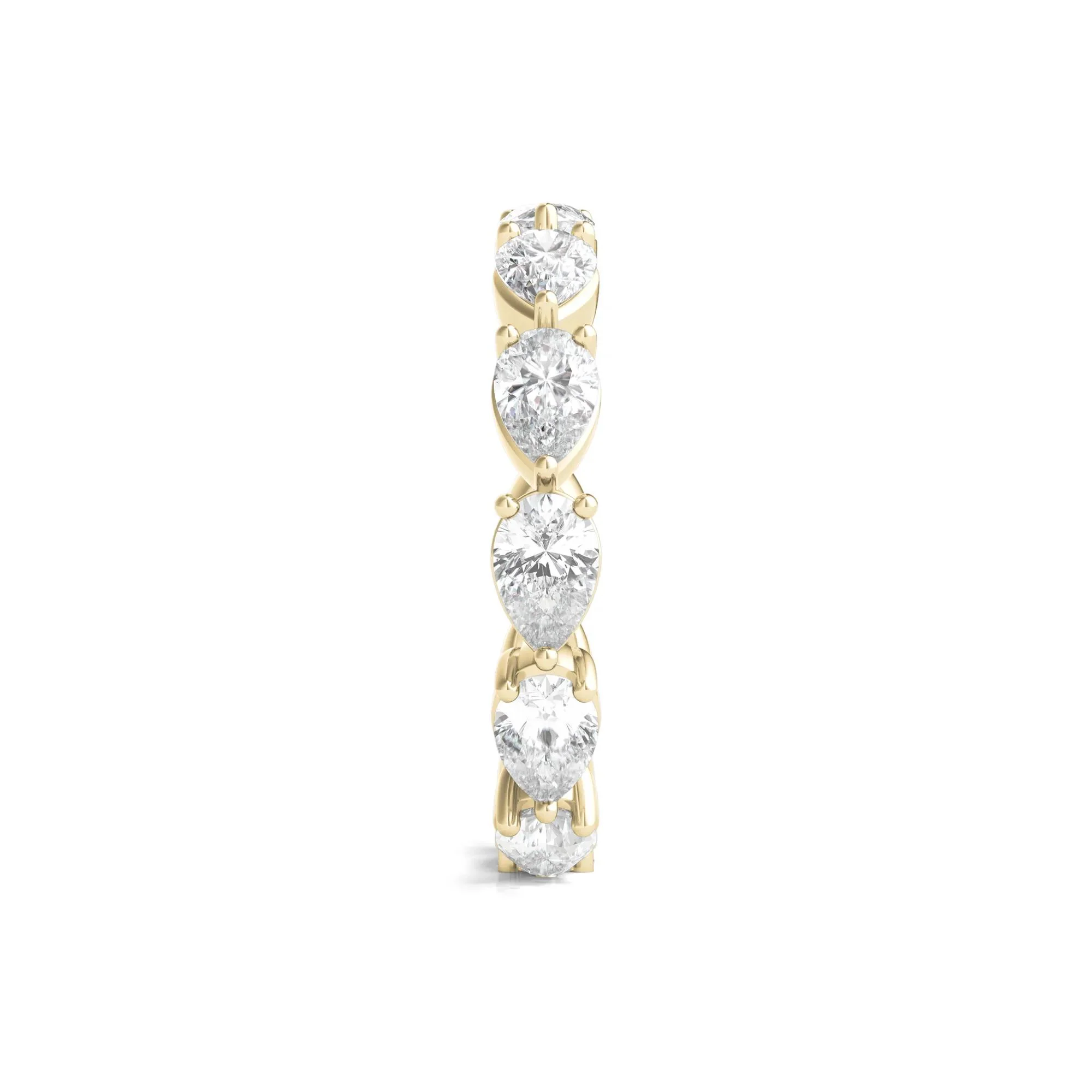 4 CT. Tw. Pear-Cut Lab Grown Diamond Eternity Band Ring 14K Yellow Gold Size 8 - Image 3