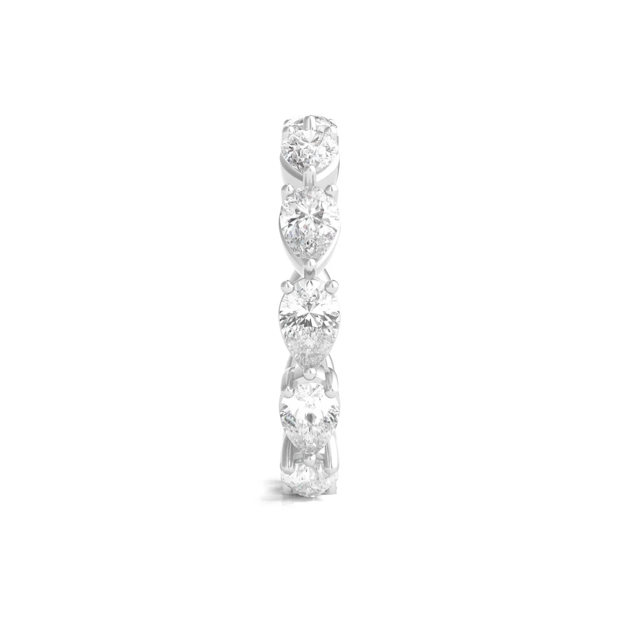 4 CT. Tw. Pear-Cut Lab Grown Diamond Eternity Band Ring Platinum White Size 8.5 - Image 3
