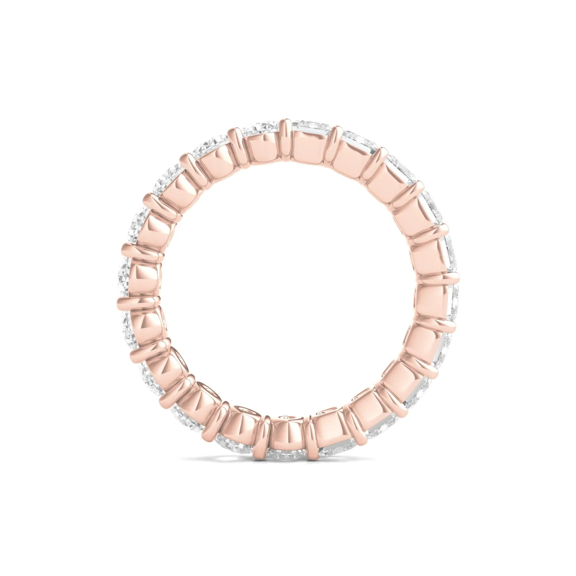 4 CT. Tw. Oval and Emerald-Cut Lab Grown Diamond Eternity Band Ring 14K Rose Gold Size 4.5 - Image 2