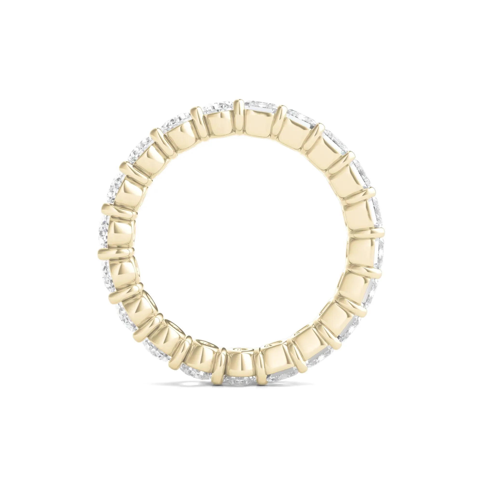 4 CT. Tw. Oval and Emerald-Cut Lab Grown Diamond Eternity Band Ring 14K Yellow Gold Size 4.5 - Image 2