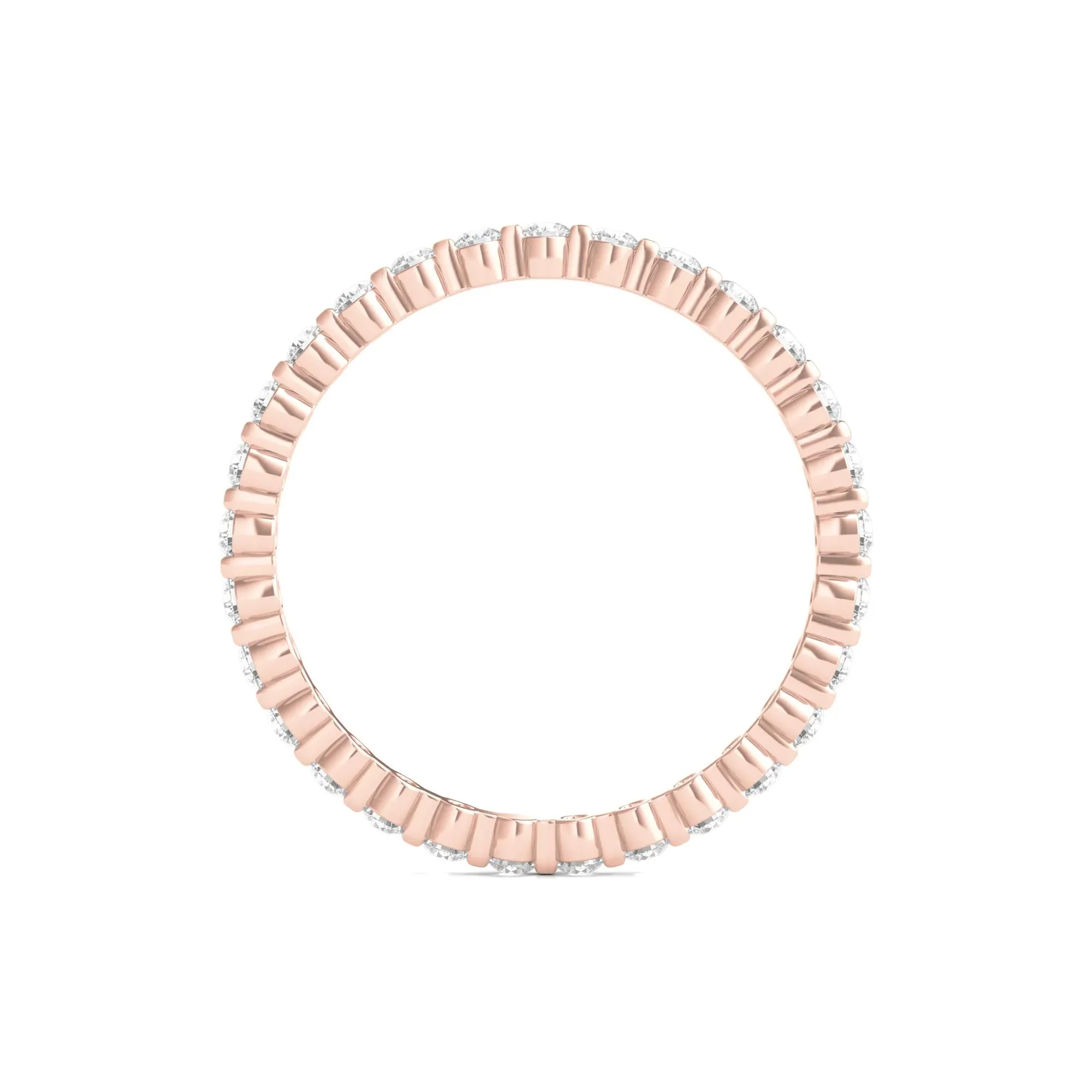 1/2 CT. Tw. Round Brilliant-Cut Lab Grown Diamond Eternity Band Ring 14K Rose Gold Size 7 - Image 2