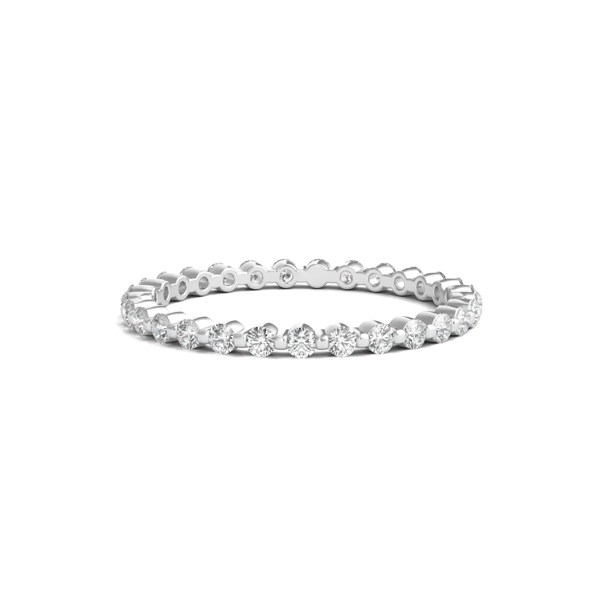 1/2 CT. Tw. Round Brilliant-Cut Lab Grown Diamond Eternity Band Ring Platinum White Size 4