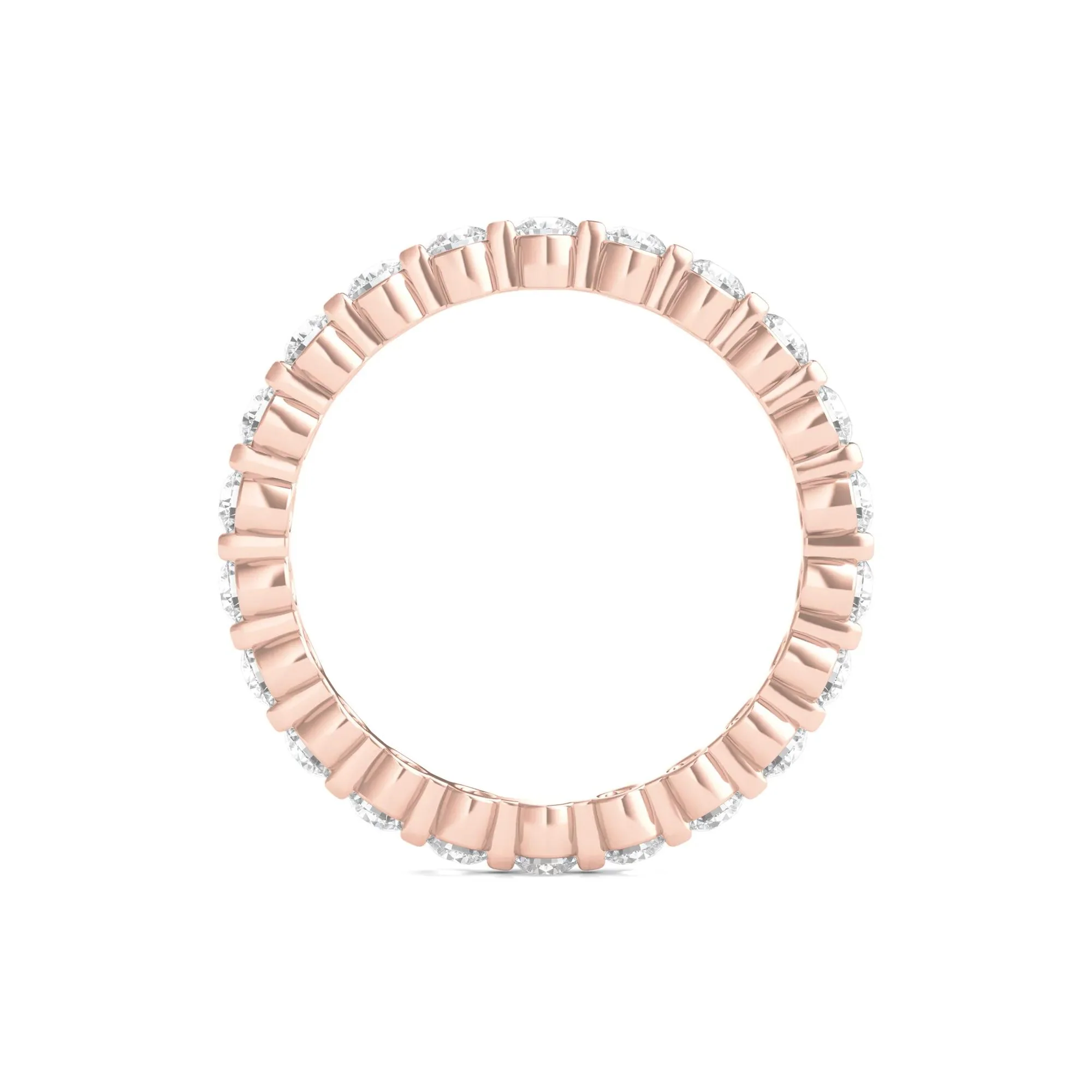 1 CT. Tw. Round Brilliant-Cut Lab Grown Diamond Eternity Band Ring 14K Rose Gold Size 8 - Image 2