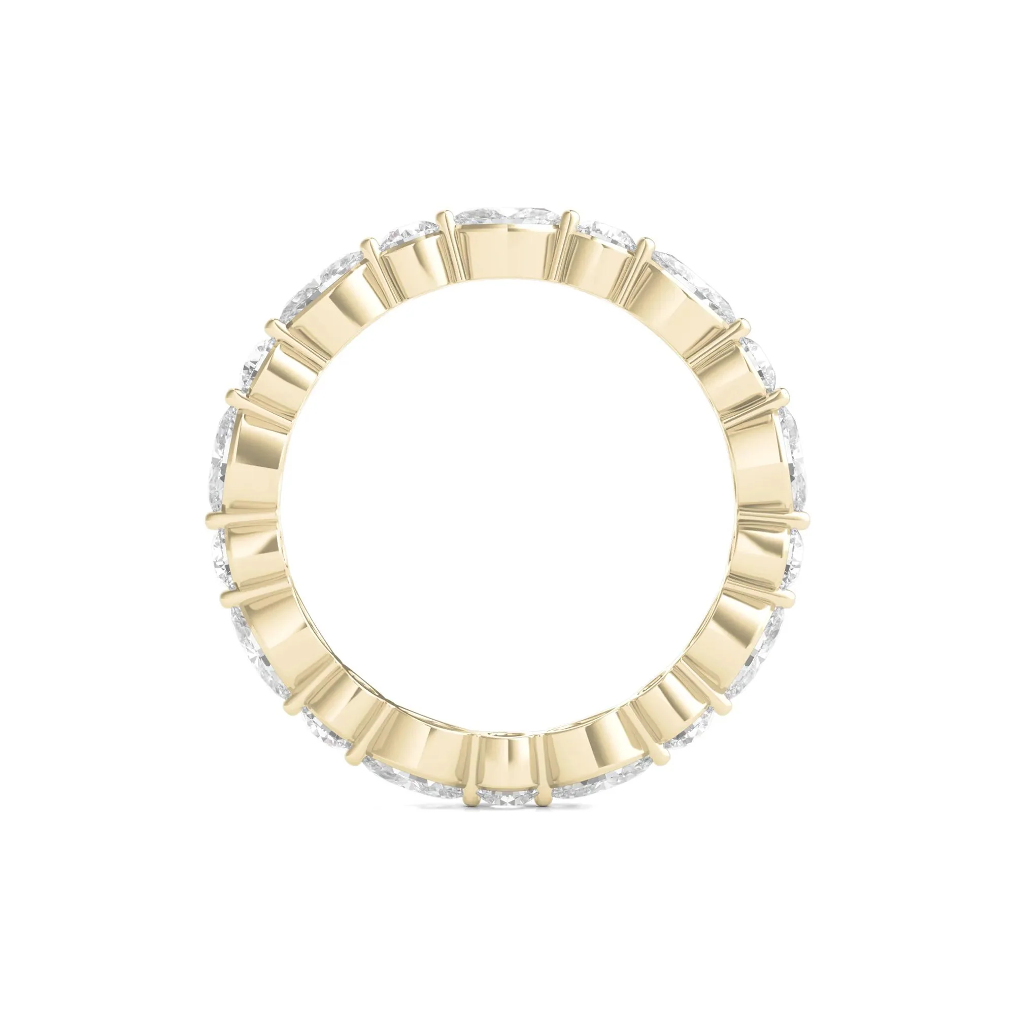 1/2 CT. Tw. Round and Marquise-Cut Lab Grown Diamond Eternity Band Ring 14K Yellow Gold Size 8 2mm - Image 2