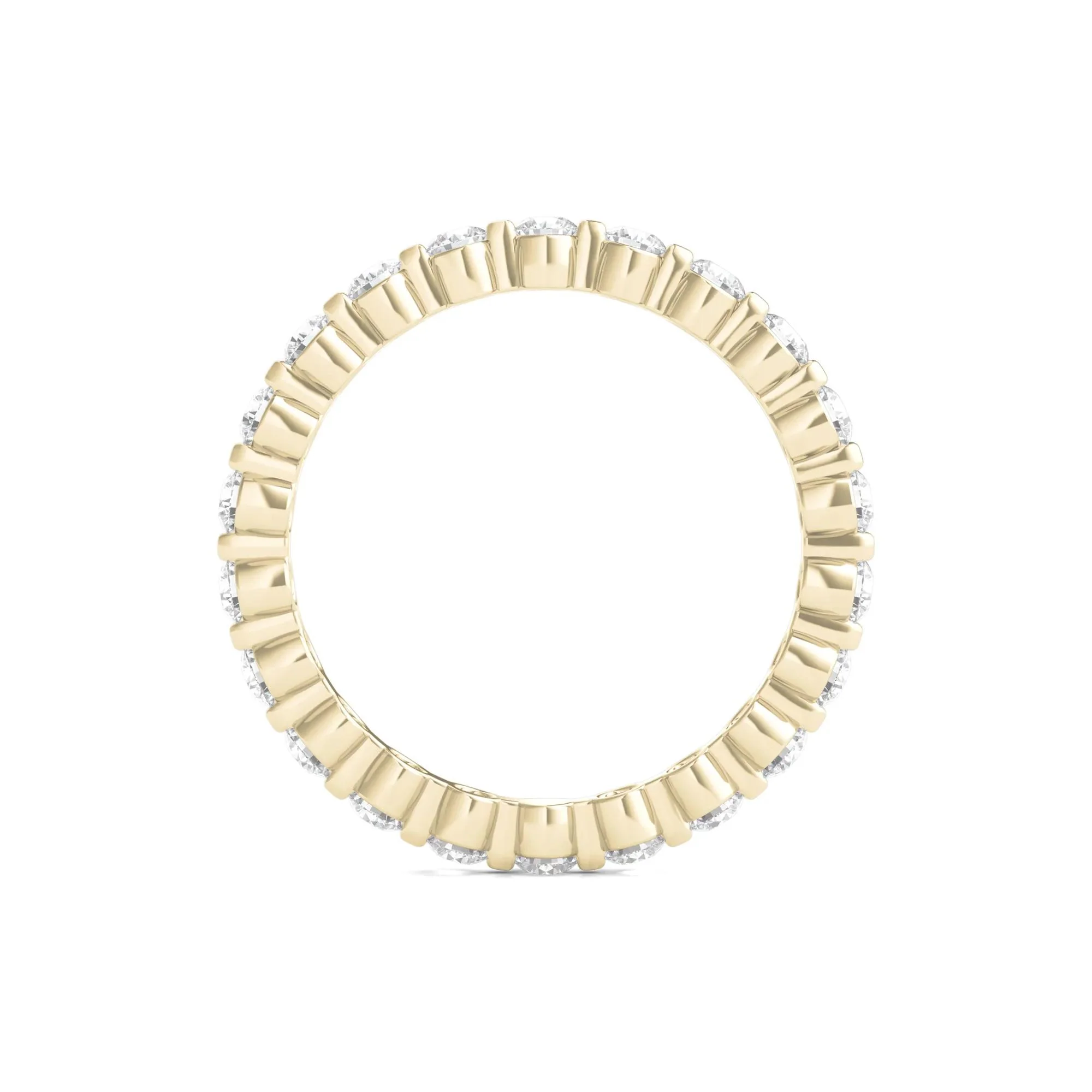 1 CT. Tw. Round Brilliant-Cut Lab Grown Diamond Eternity Band Ring 14K Yellow Gold Size 8 - Image 2