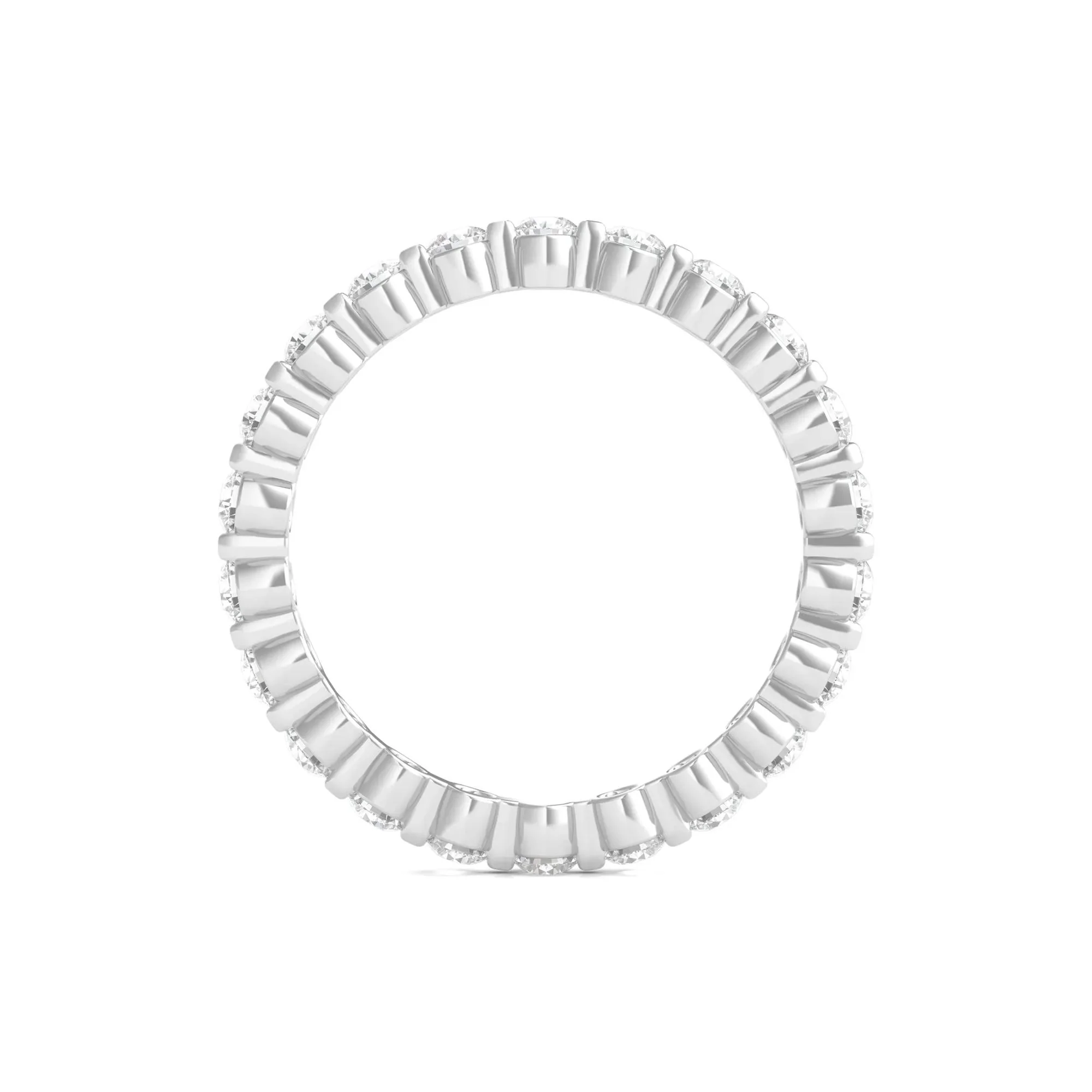 1 CT. Tw. Round Brilliant-Cut Lab Grown Diamond Eternity Band Ring Platinum White Size 7.5 - Image 2
