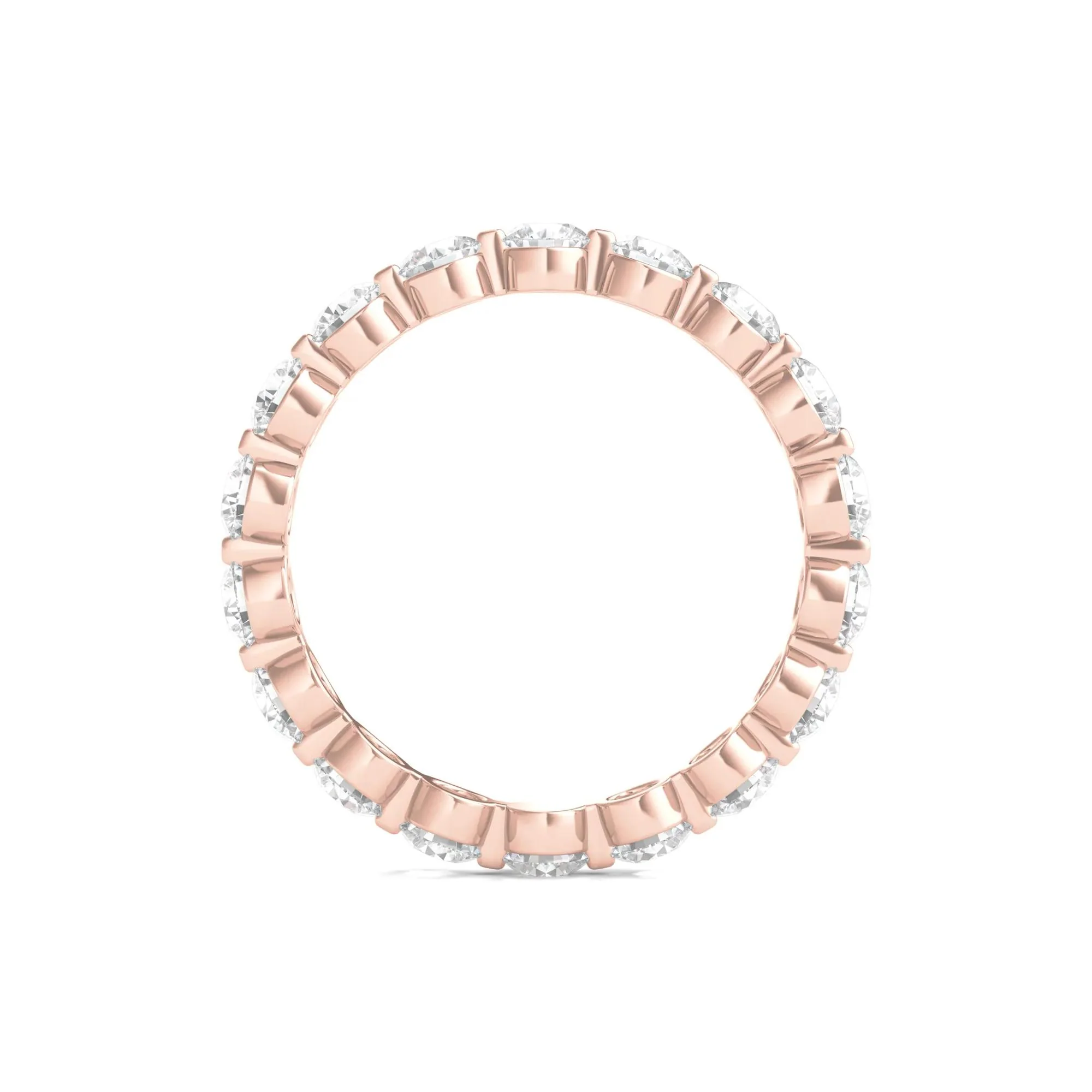2 CT. Tw. Round Brilliant-Cut Lab Grown Diamond Eternity Band Ring 14K Rose Gold Size 8 - Image 2
