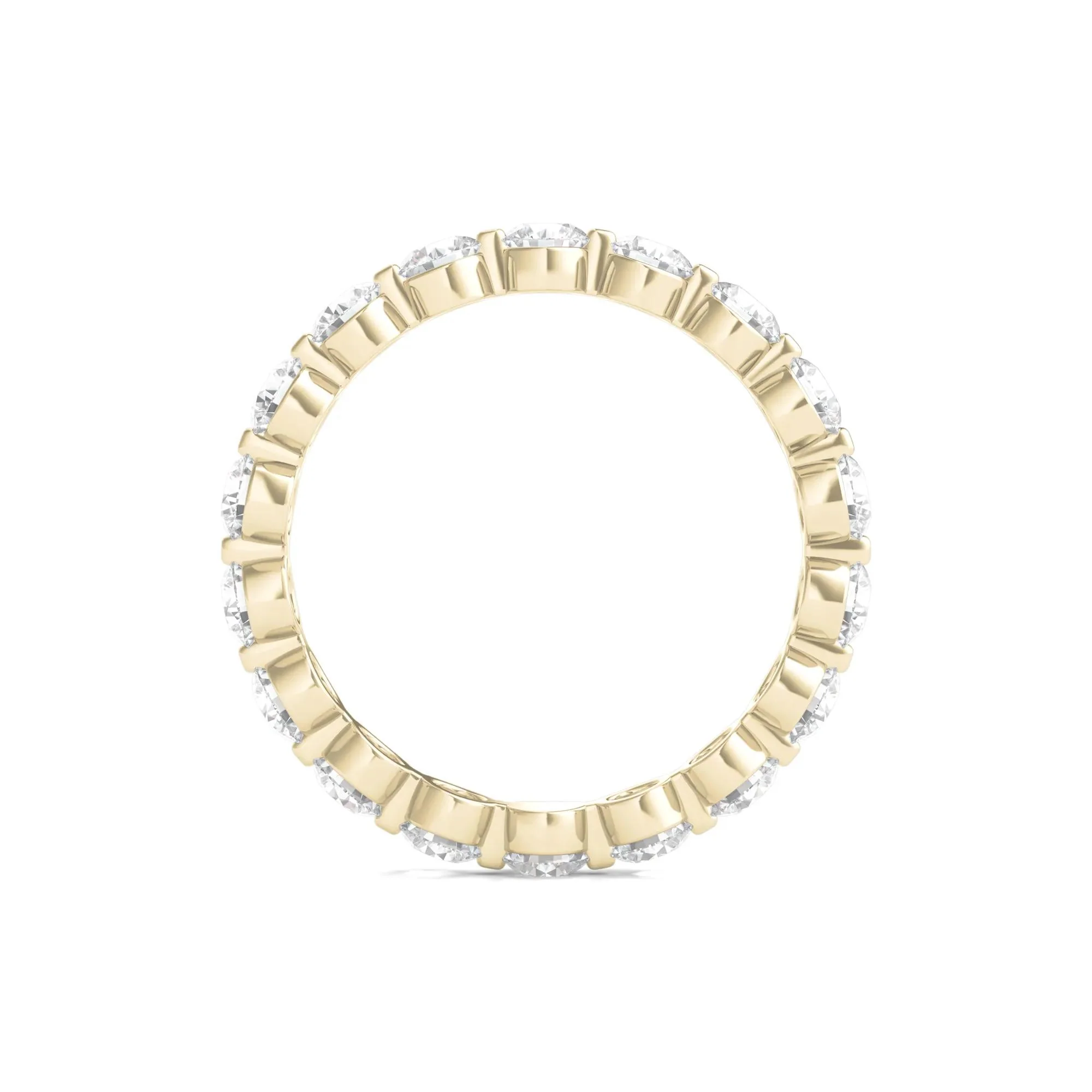2 CT. Tw. Round Brilliant-Cut Lab Grown Diamond Eternity Band Ring 14K Yellow Gold Size 6.5 - Image 2