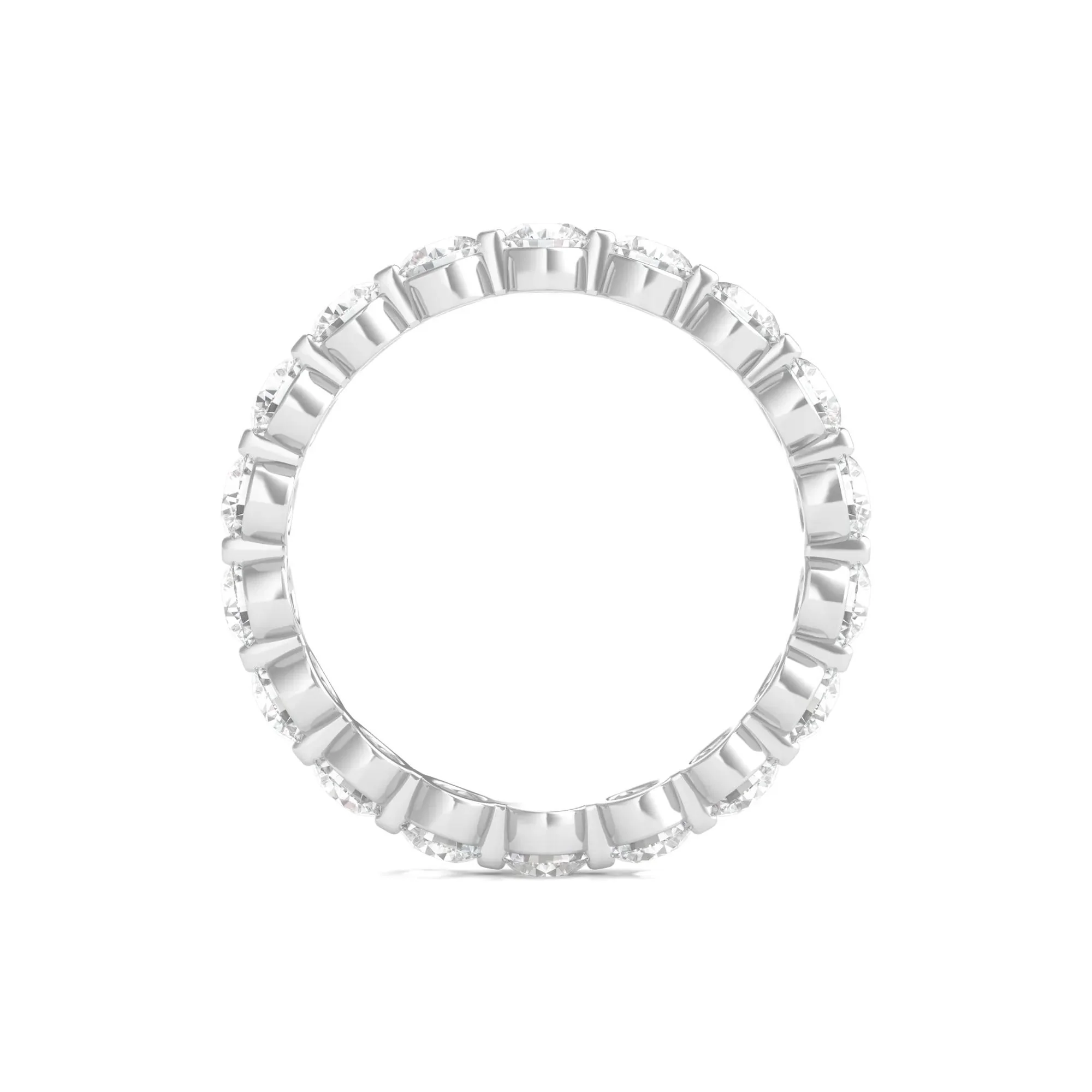 2 CT. Tw. Round Brilliant-Cut Lab Grown Diamond Eternity Band Ring Platinum White Size 5 - Image 2
