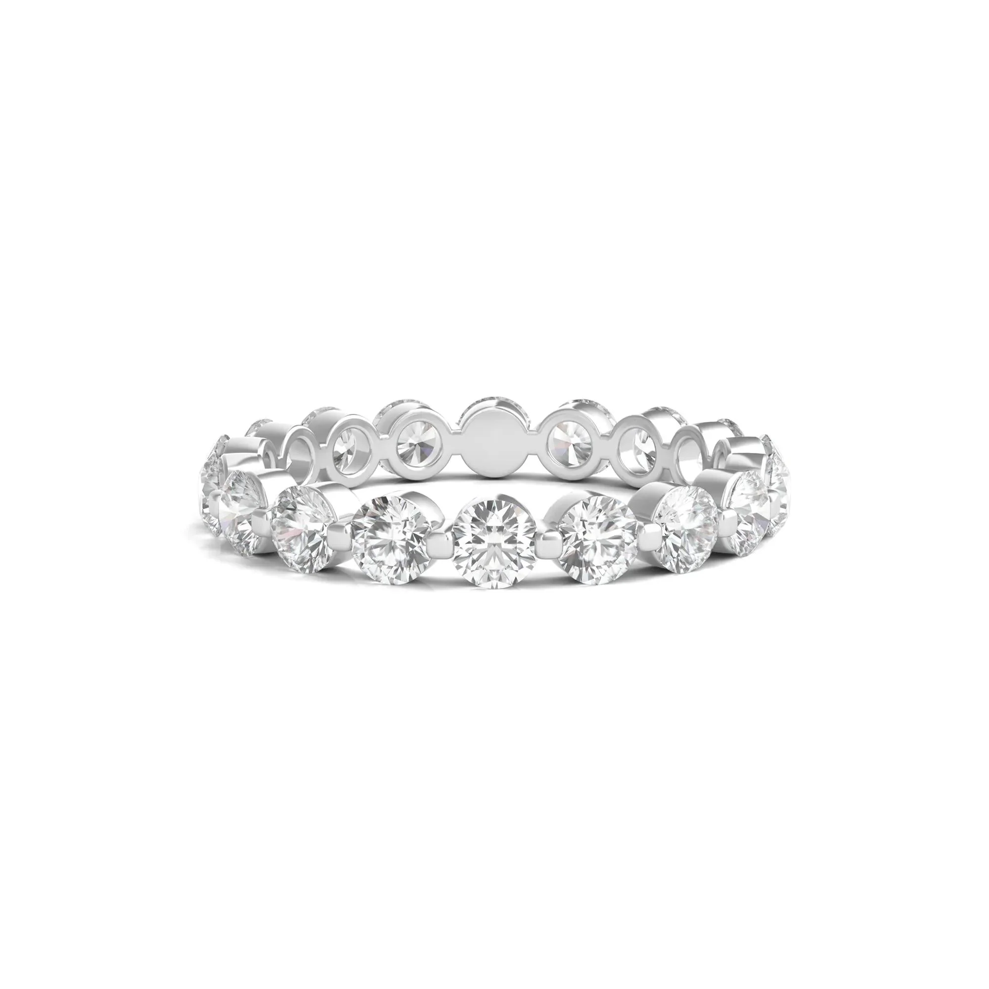 2 CT. Tw. Round Brilliant-Cut Lab Grown Diamond Eternity Band Ring Platinum White Size 5.5