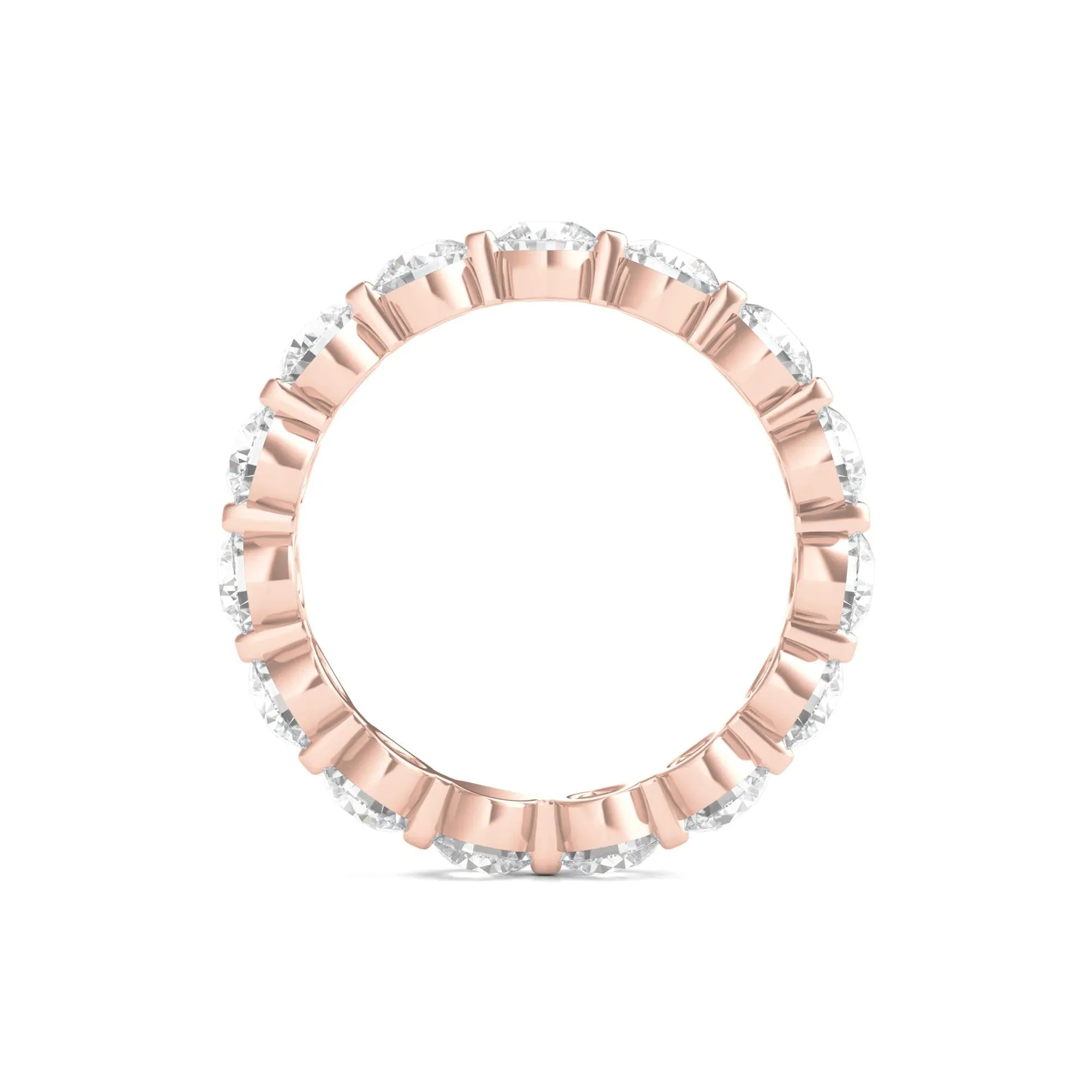 3 CT. Tw. Round Brilliant-Cut Lab Grown Diamond Eternity Band Ring 14K Rose Gold Size 4 - Image 2