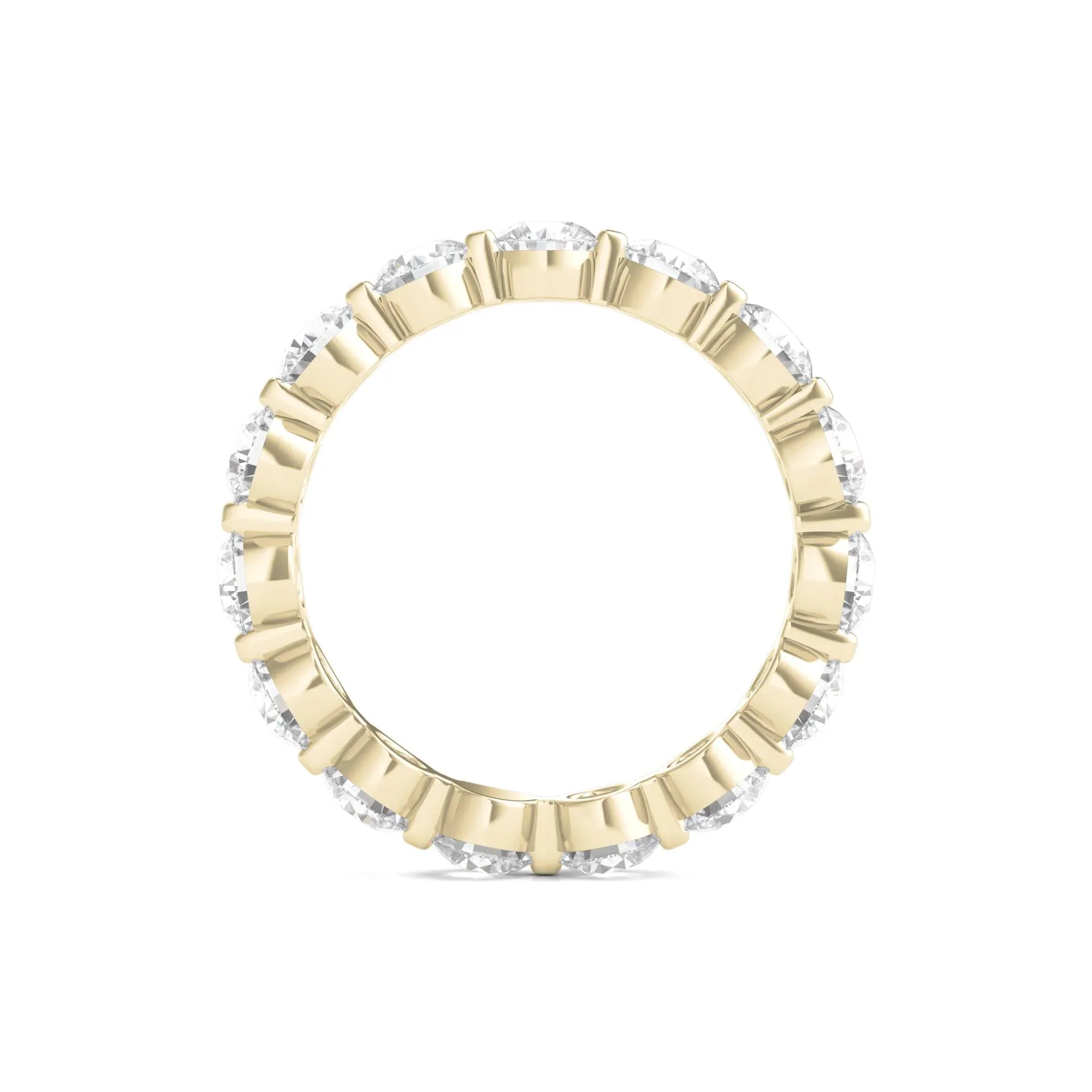 3 CT. Tw. Round Brilliant-Cut Lab Grown Diamond Eternity Band Ring 14K Yellow Gold Size 8 - Image 2