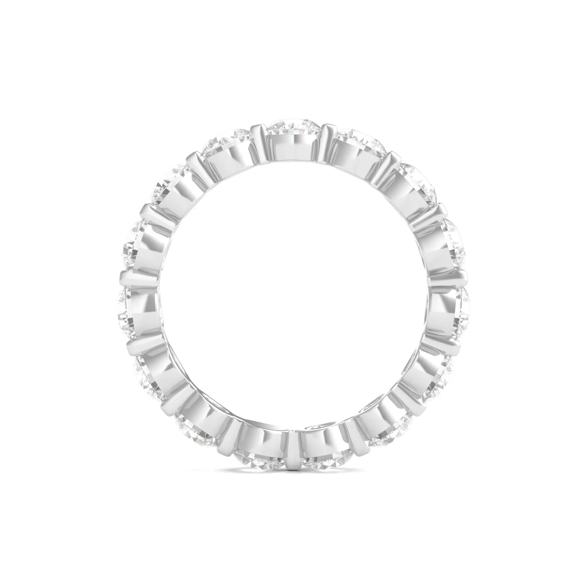 3 CT. Tw. Round Brilliant-Cut Lab Grown Diamond Eternity Band Ring Platinum White Size 7 - Image 2
