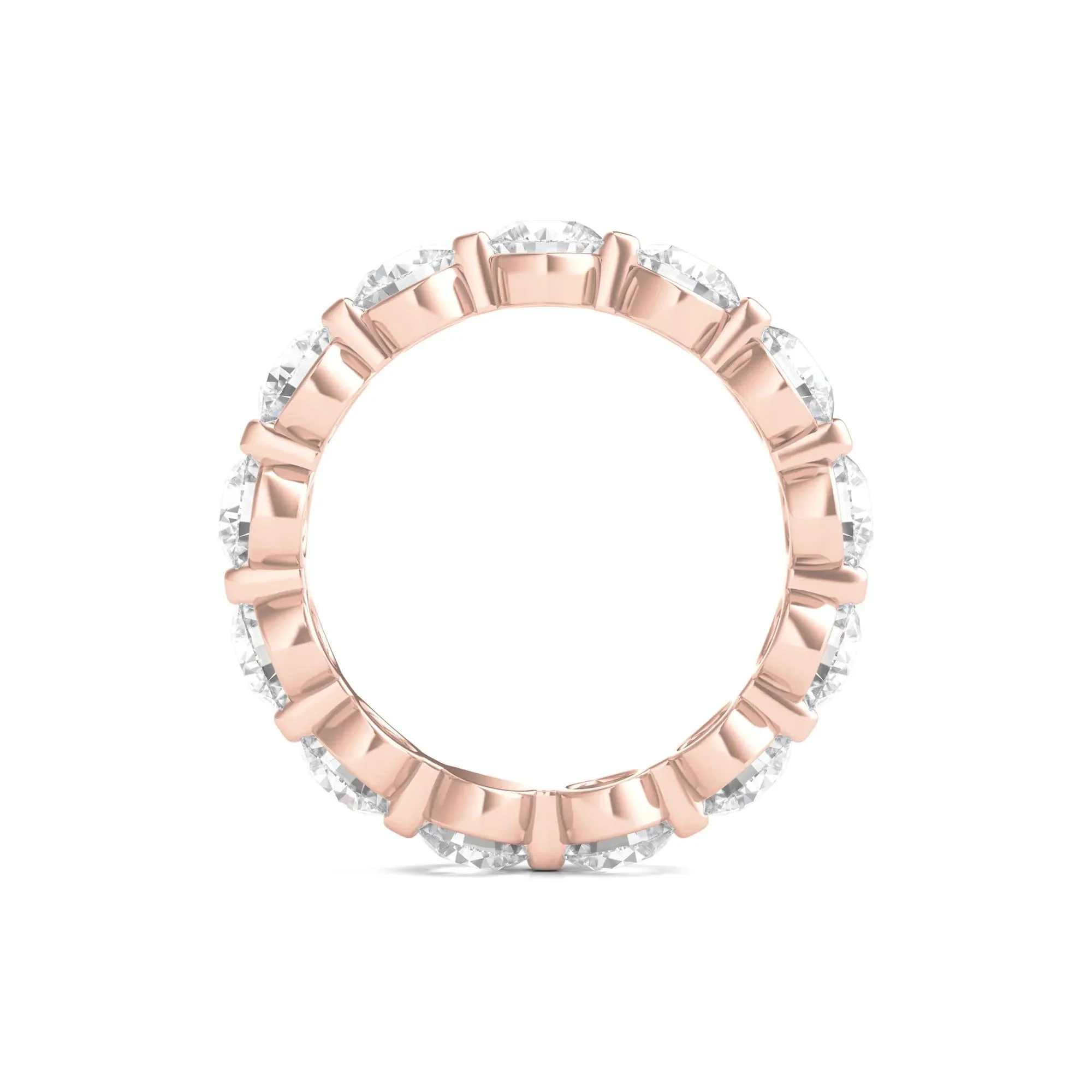 4 CT. Tw. Round Brilliant-Cut Lab Grown Diamond Eternity Band Ring 14K Rose Gold Size 4 - Image 2