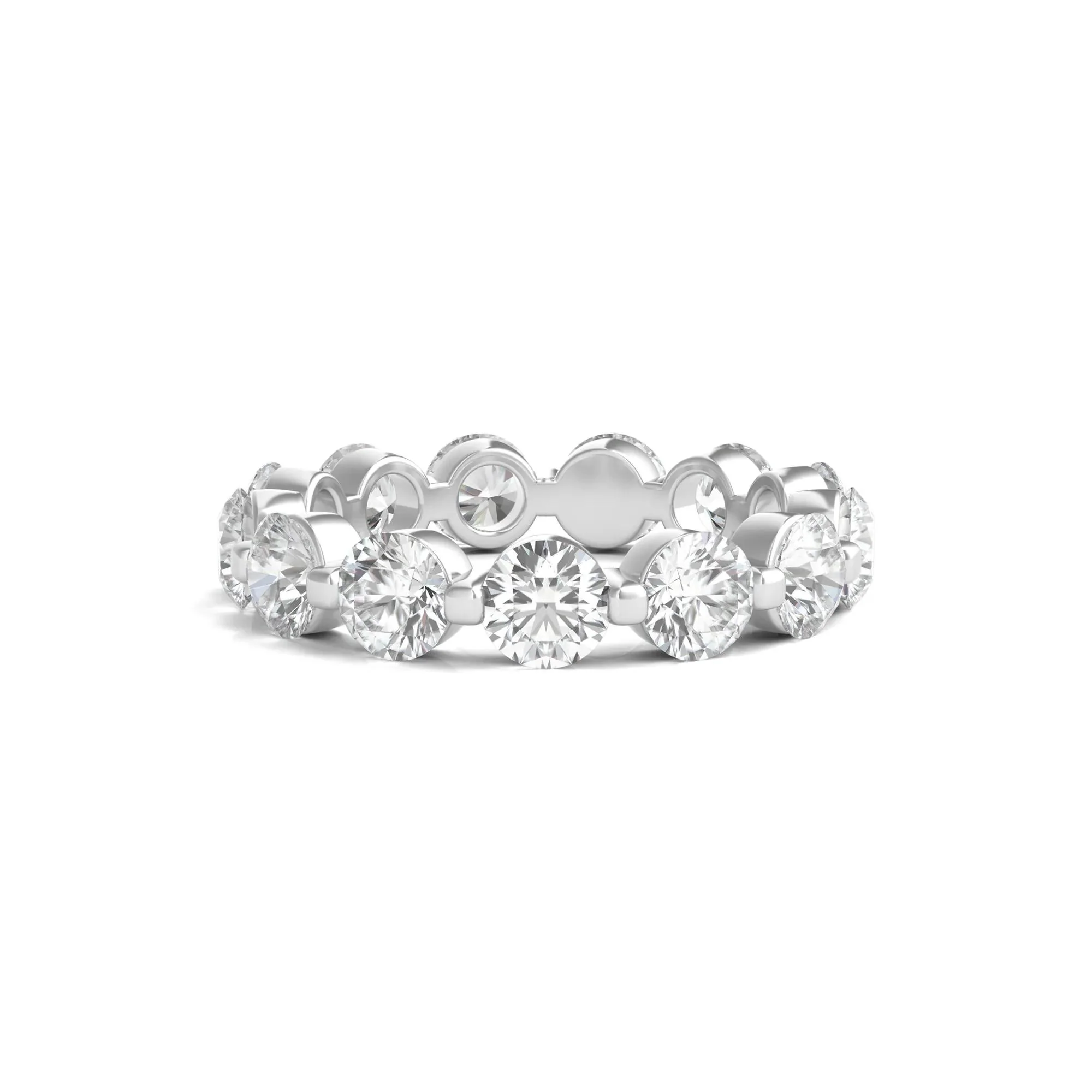 4 CT. Tw. Round Brilliant-Cut Lab Grown Diamond Eternity Band Ring 14K White Gold Size 5.5