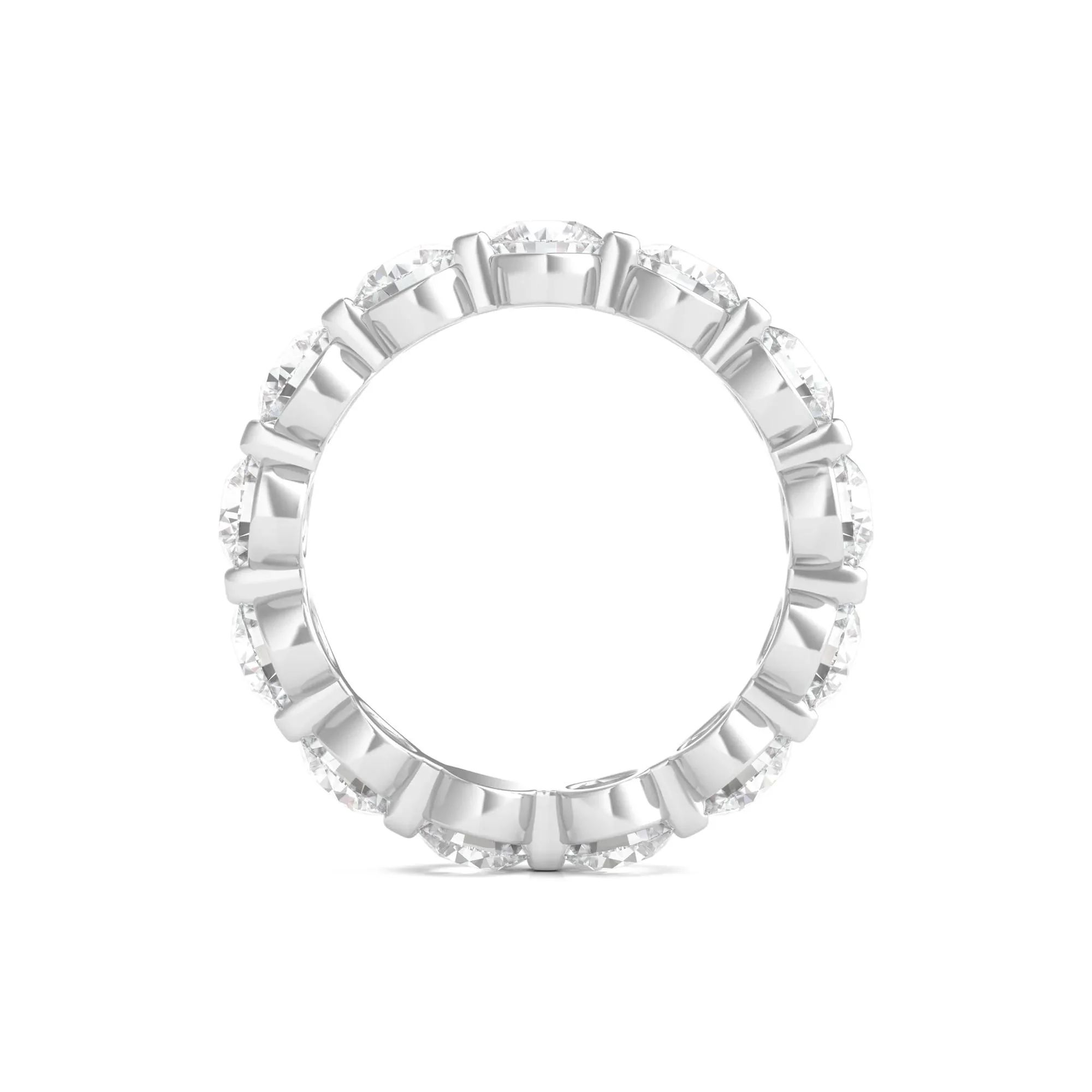 4 CT. Tw. Round Brilliant-Cut Lab Grown Diamond Eternity Band Ring Platinum White Size 5 - Image 2