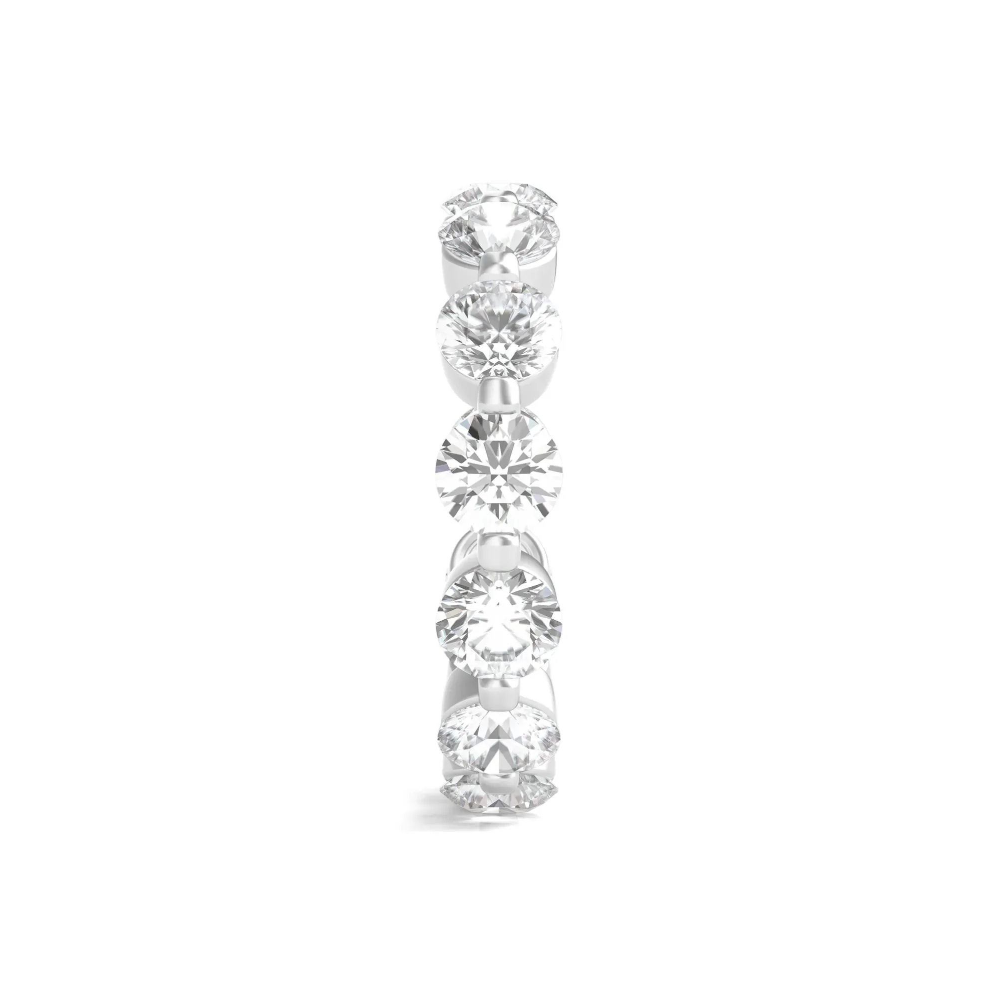 4 CT. Tw. Round Brilliant-Cut Lab Grown Diamond Eternity Band Ring Platinum White Size 8 - Image 3