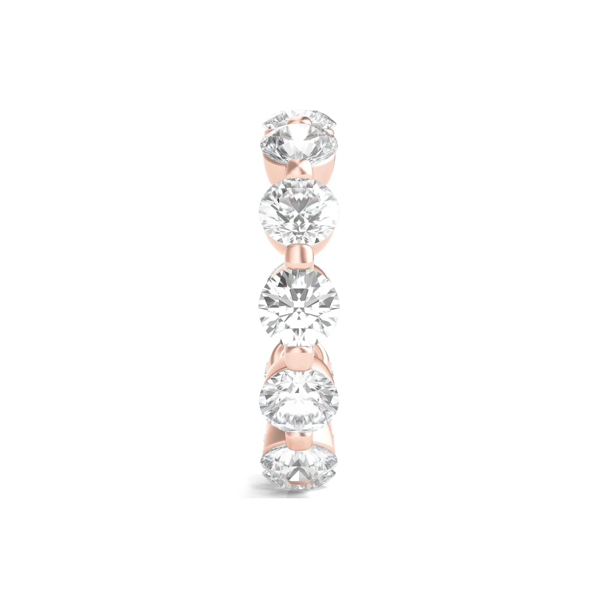 5 CT. Tw. Round Brilliant-Cut Lab Grown Diamond Eternity Band Ring 14K Rose Gold Size 4 - Image 3