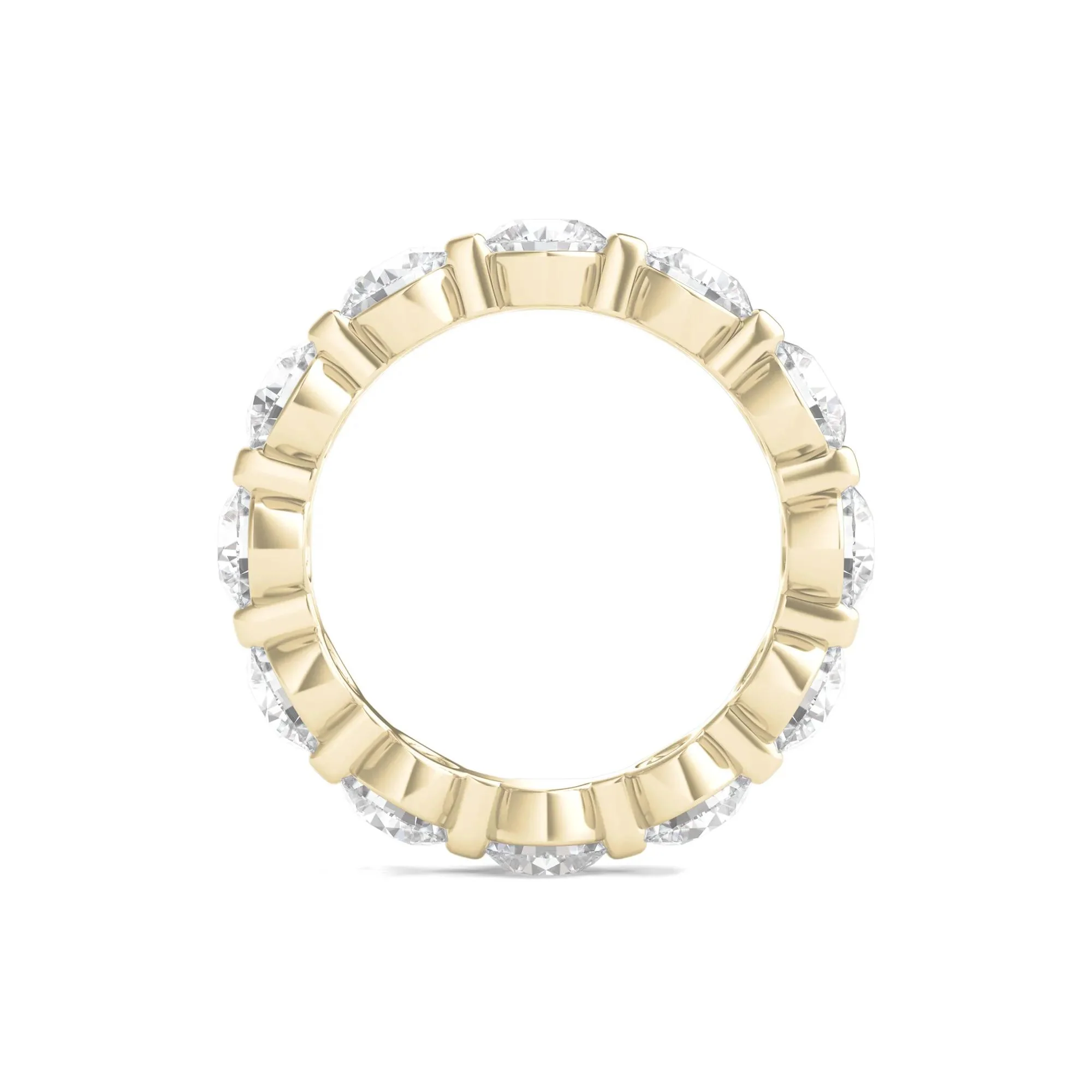5 CT. Tw. Round Brilliant-Cut Lab Grown Diamond Eternity Band Ring 14K Yellow Gold Size 4 - Image 2
