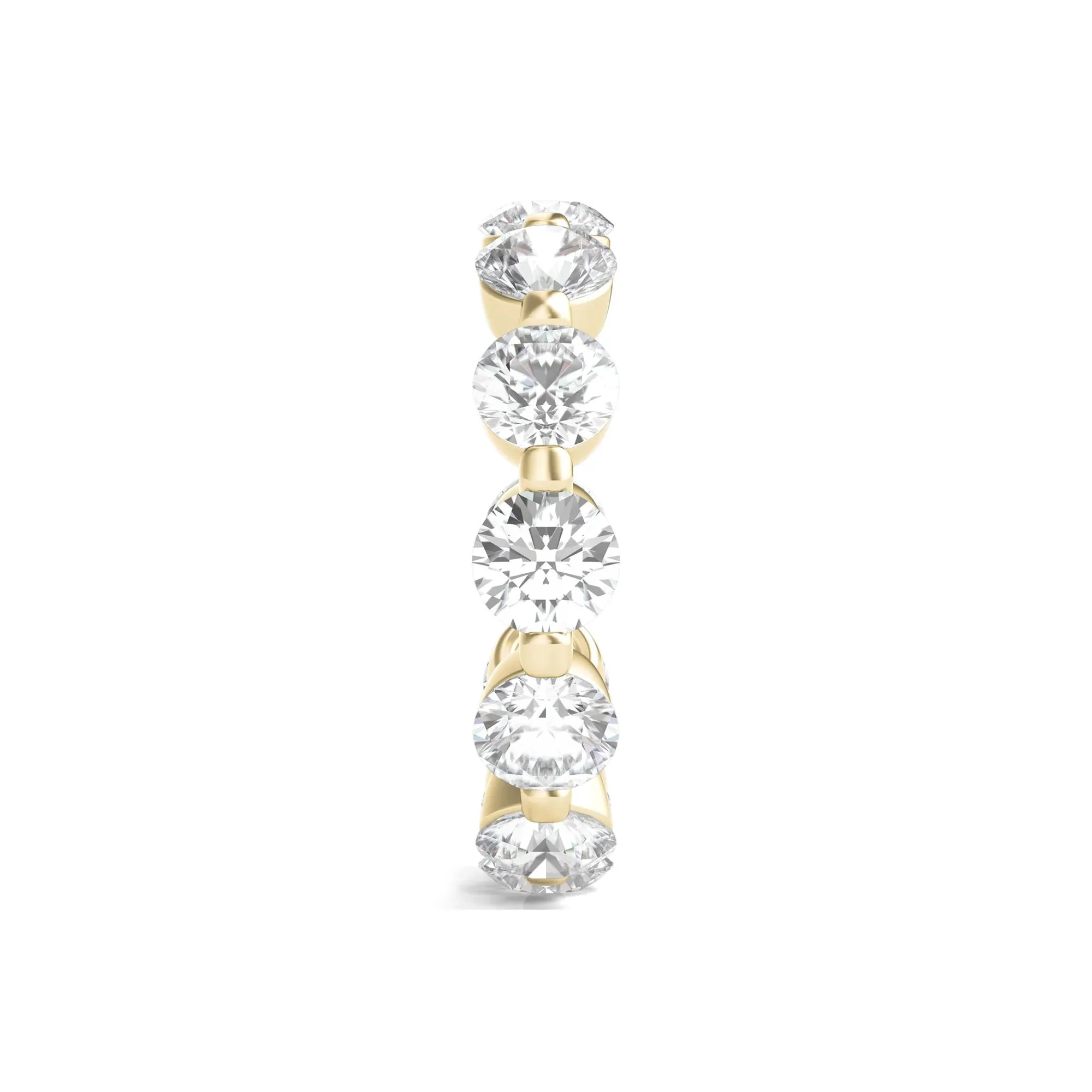 5 CT. Tw. Round Brilliant-Cut Lab Grown Diamond Eternity Band Ring 14K Yellow Gold Size 4 - Image 3