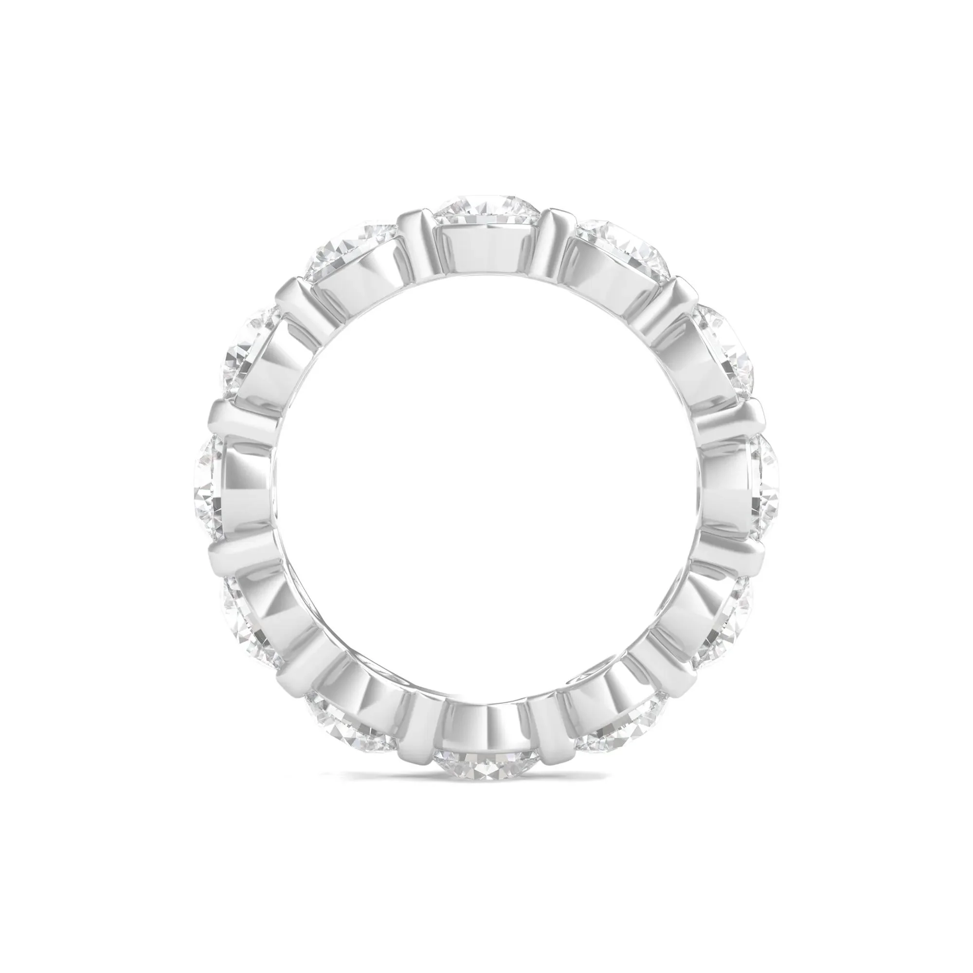 5 CT. Tw. Round Brilliant-Cut Lab Grown Diamond Eternity Band Ring Platinum White Size 4.5 - Image 2