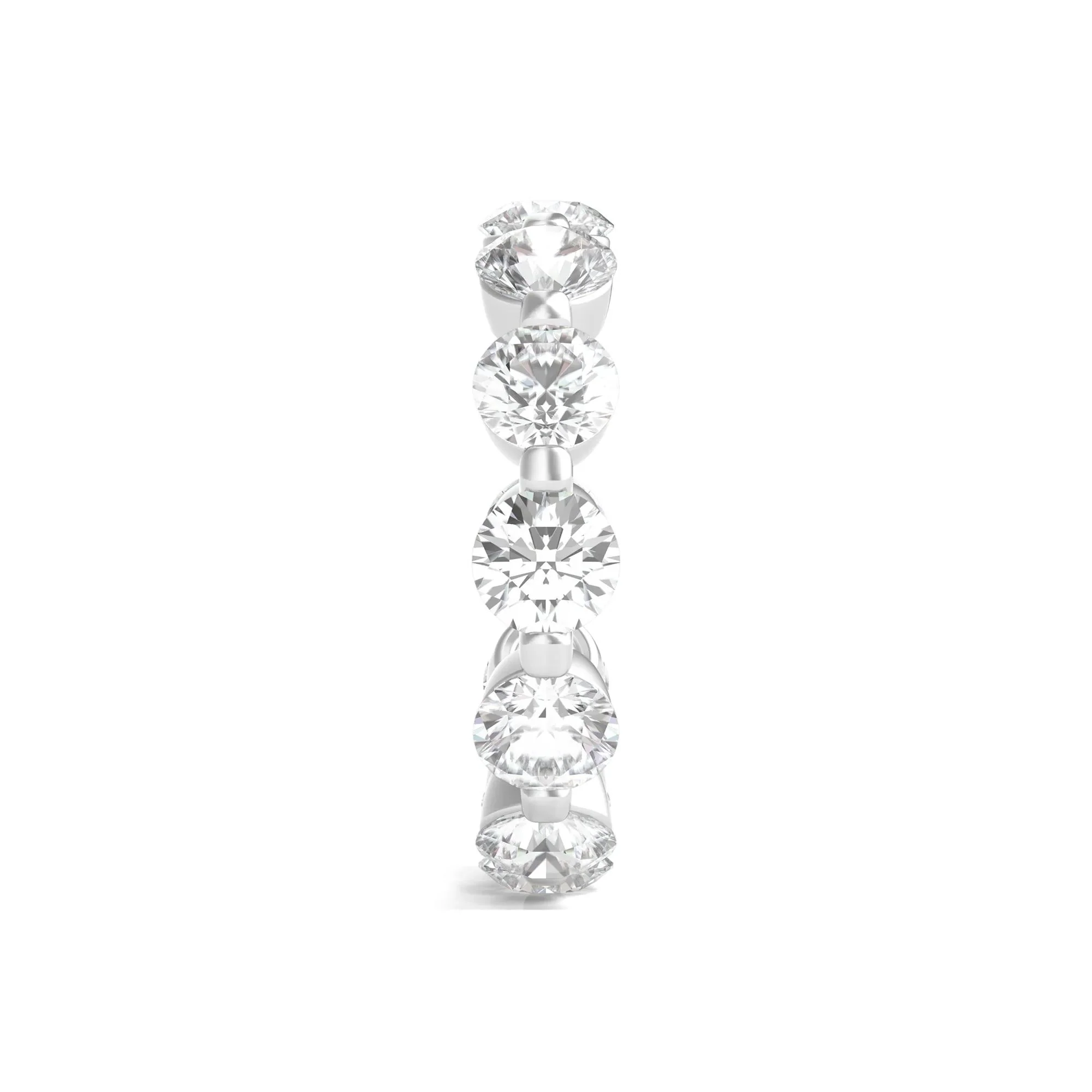 5 CT. Tw. Round Brilliant-Cut Lab Grown Diamond Eternity Band Ring Platinum White Size 4.5 - Image 3
