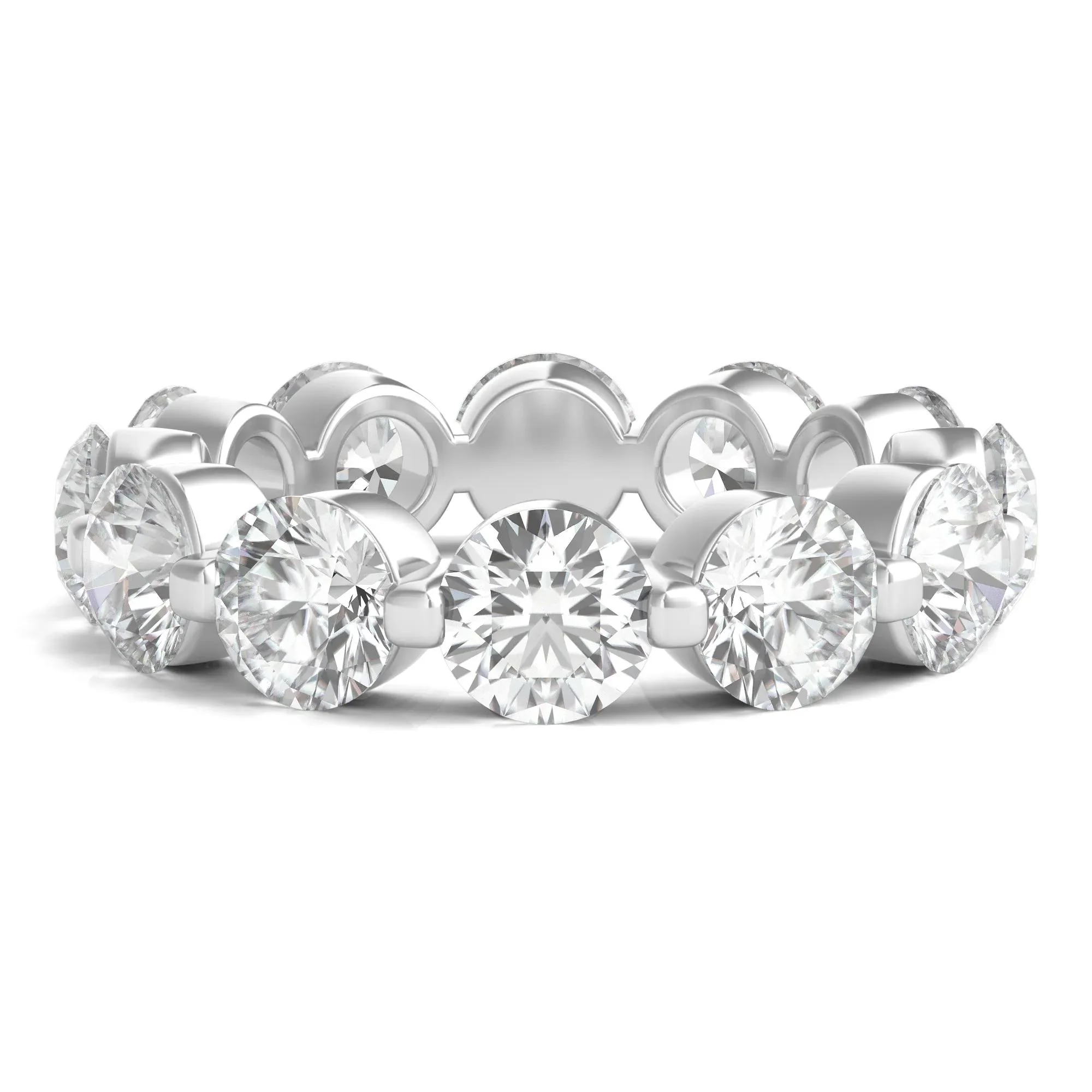 6 CT. Tw. Round Brilliant-Cut Lab Grown Diamond Eternity Band Ring 14K White Gold Size 5.5