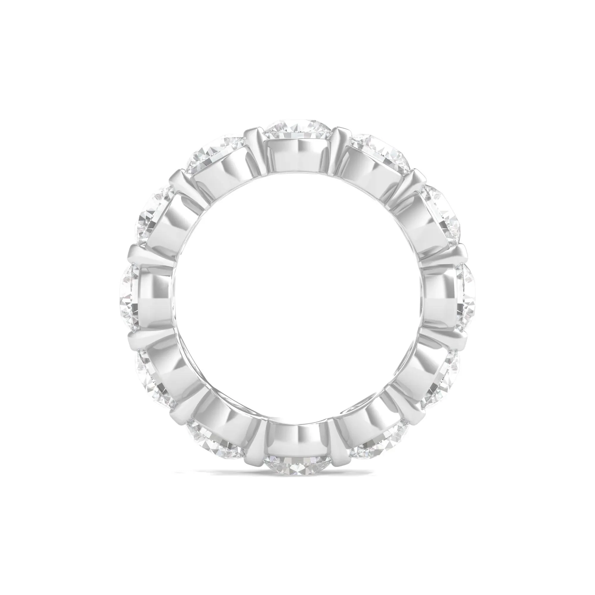 6 CT. Tw. Round Brilliant-Cut Lab Grown Diamond Eternity Band Ring Platinum White Size 7.5 - Image 2