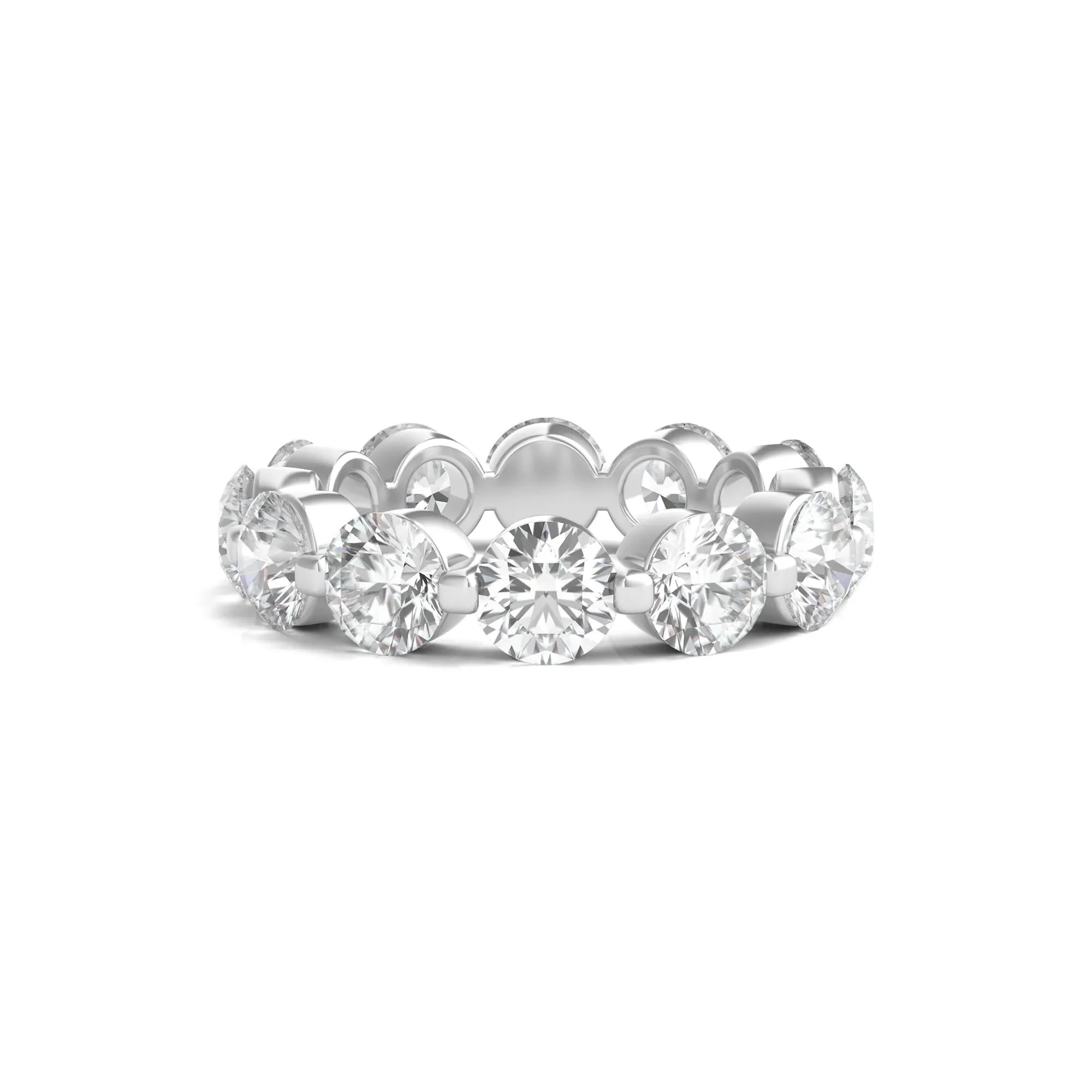 6 CT. Tw. Round Brilliant-Cut Lab Grown Diamond Eternity Band Ring Platinum White Size 8