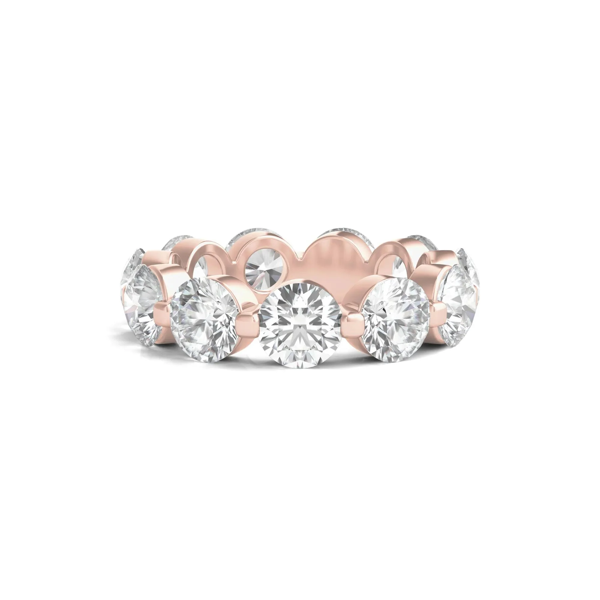 7 CT. Tw. Round Brilliant-Cut Lab Grown Diamond Eternity Band Ring 14K Rose Gold Size 8