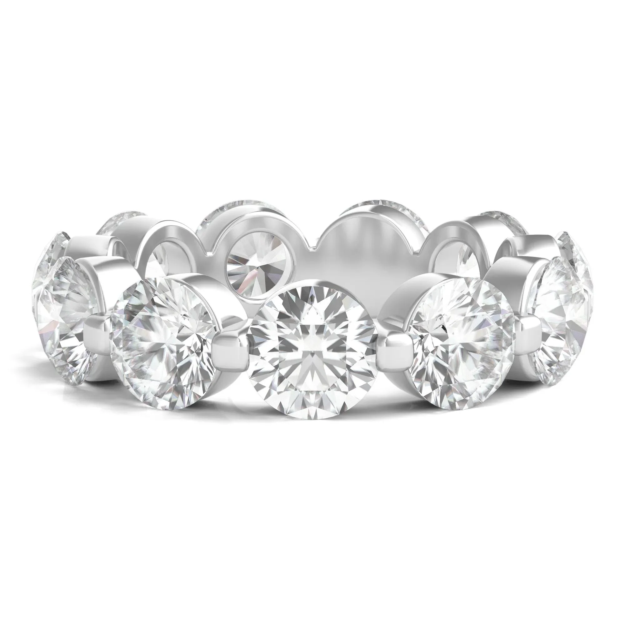 7 CT. Tw. Round Brilliant-Cut Lab Grown Diamond Eternity Band Ring 14K White Gold Size 8.5