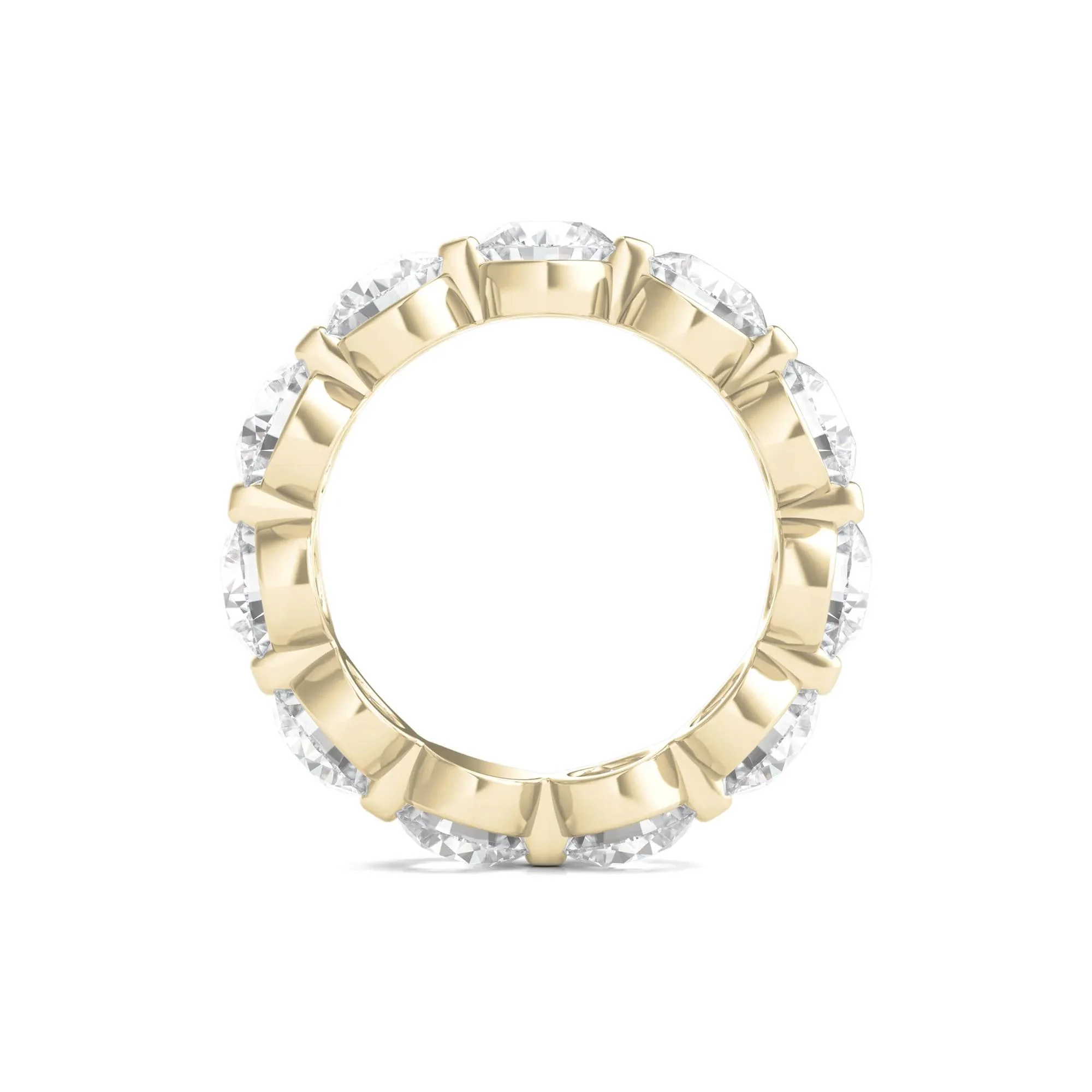 7 CT. Tw. Round Brilliant-Cut Lab Grown Diamond Eternity Band Ring 14K Yellow Gold Size 4 - Image 2